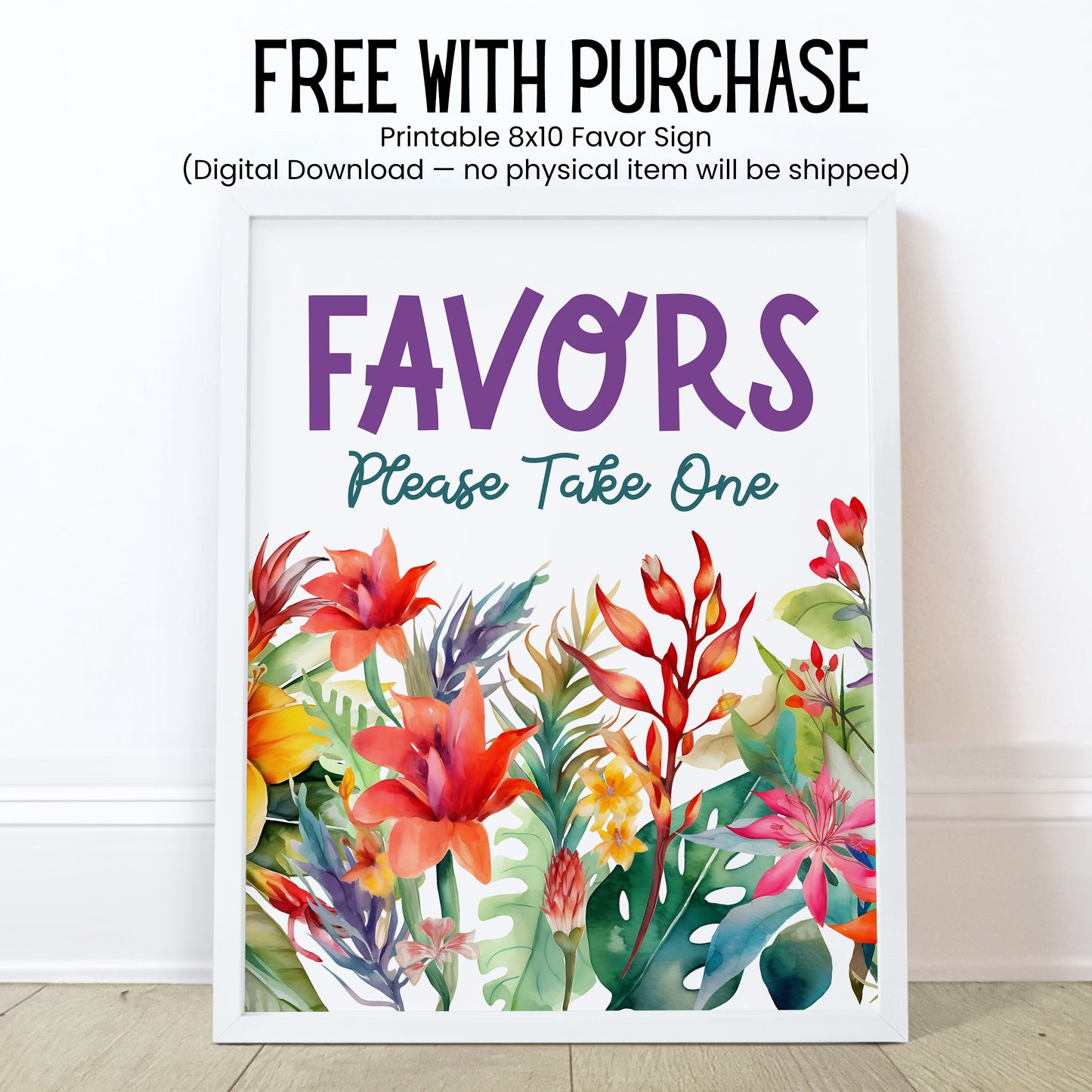 Luau Chapstick Label Template: Tropical Baby Shower, Hawaiian Party Favor