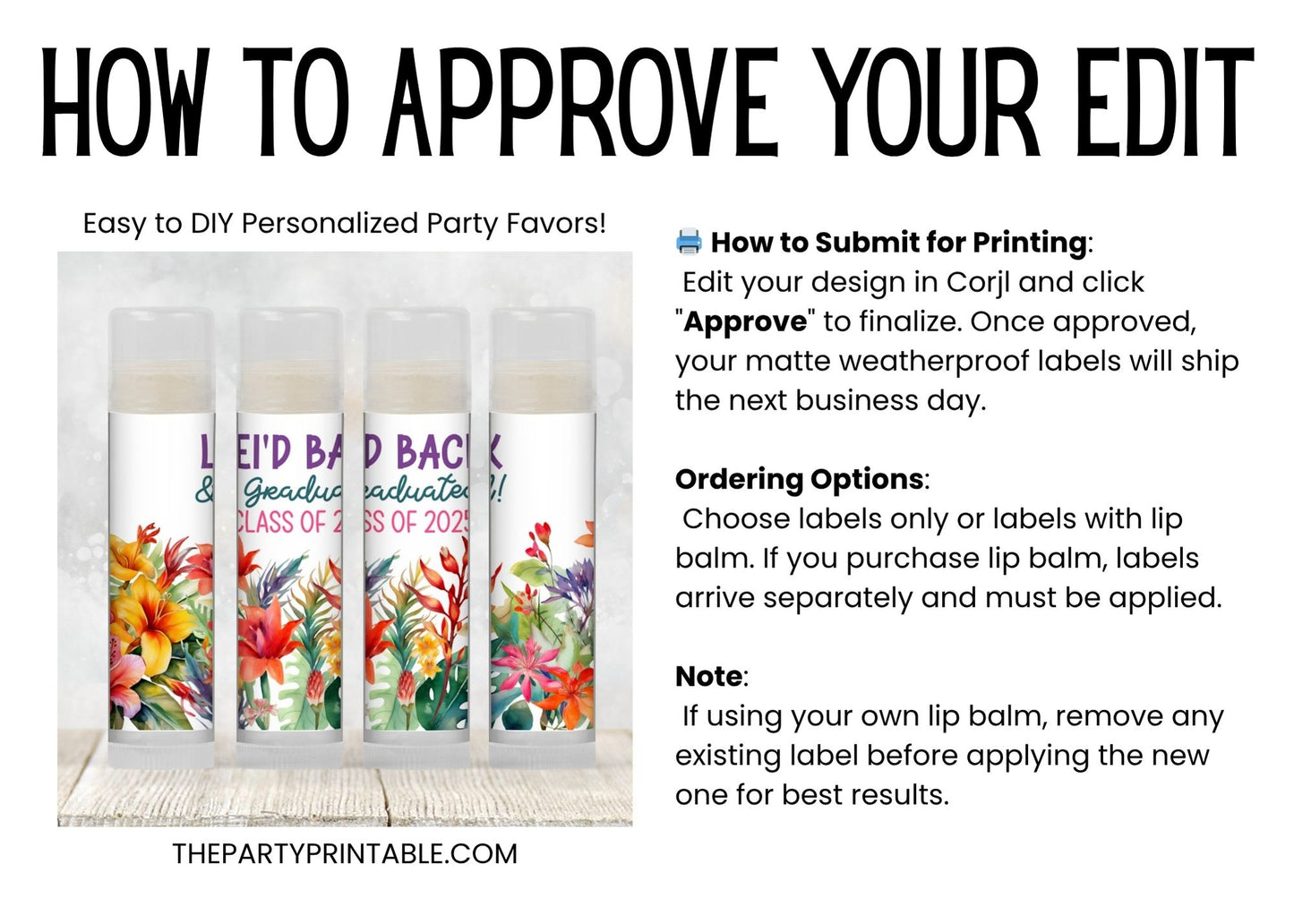 Luau Chapstick Favors: Hawaiian Baby Shower, Tropical Party Gift