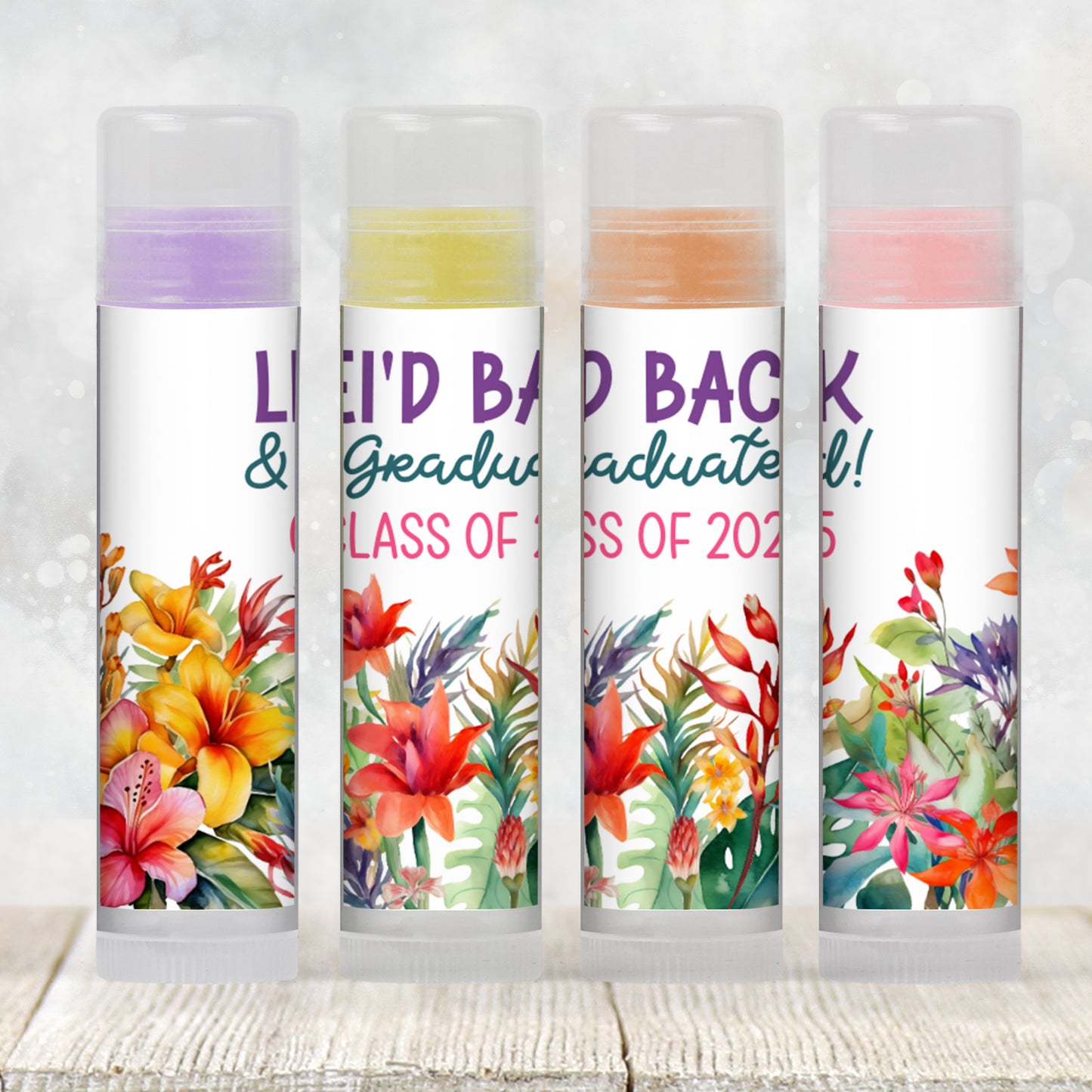 Luau Chapstick Label Template: Tropical Baby Shower, Hawaiian Party Favor