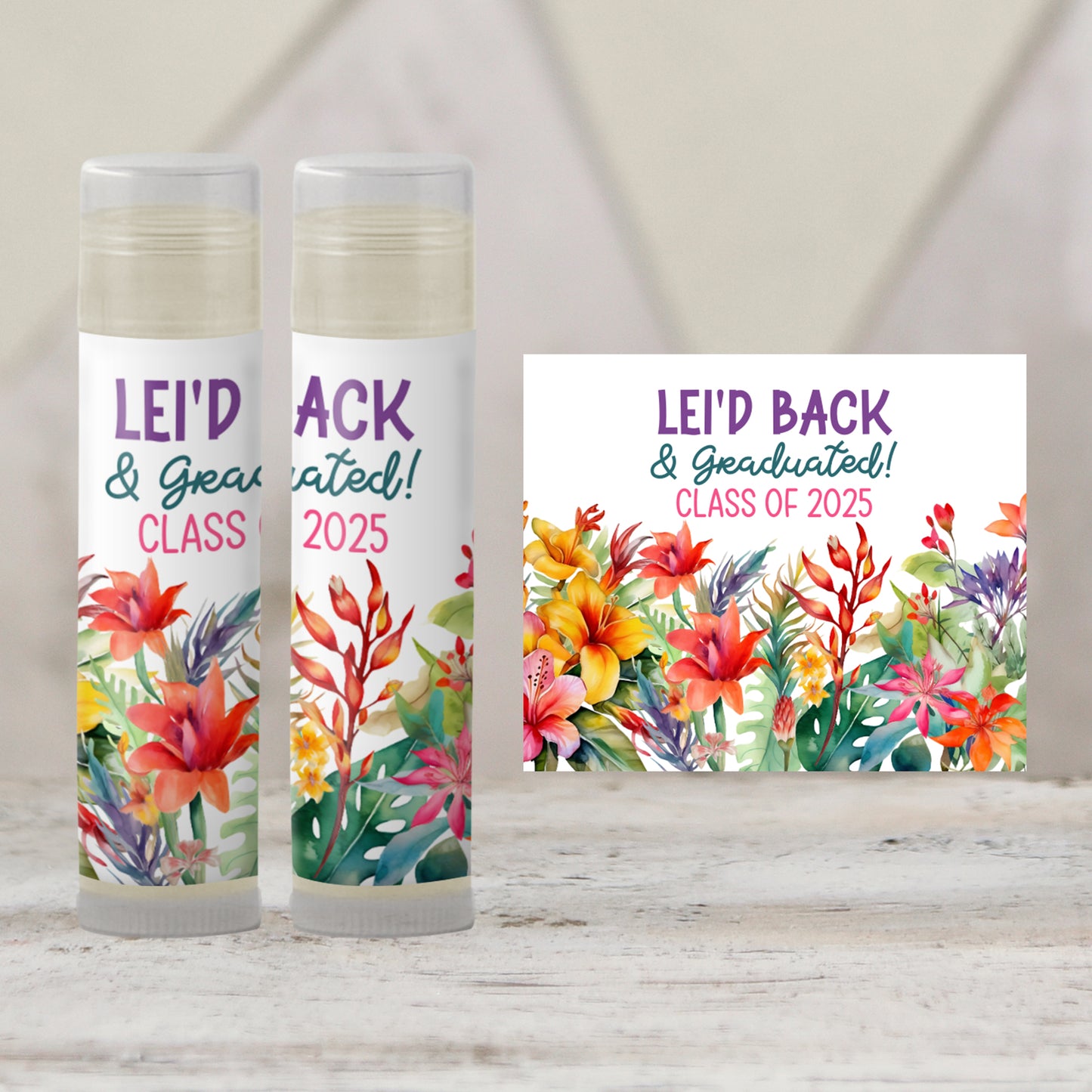 Luau Chapstick Favors: Hawaiian Baby Shower, Tropical Party Gift