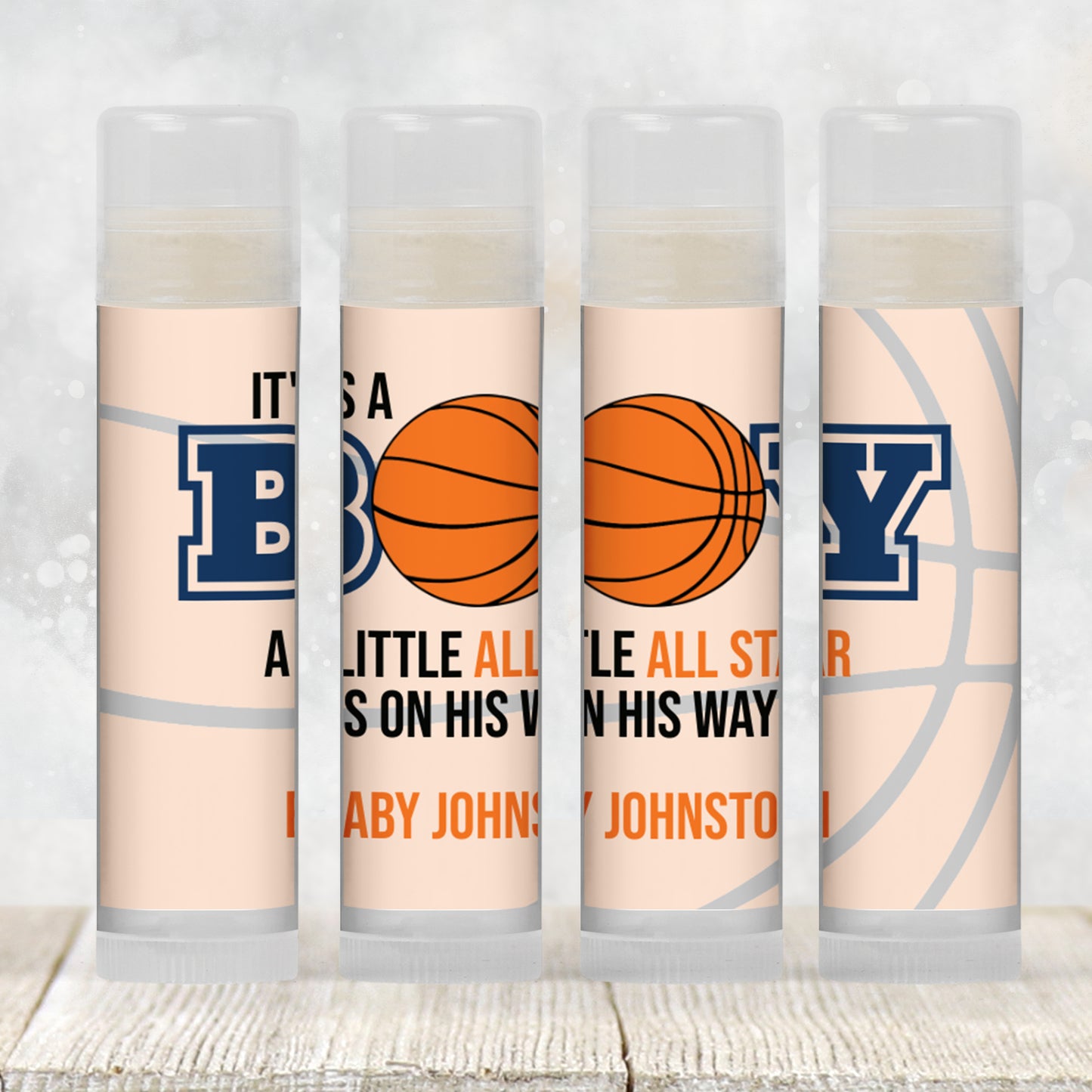 Basketball Lip Balm Label Template: Sports Baby Shower, Boy Favor