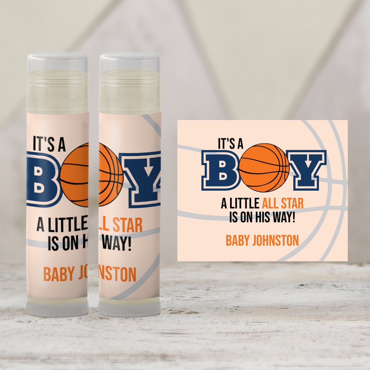 Basketball Lip Balm Label Template: Sports Baby Shower, Boy Favor