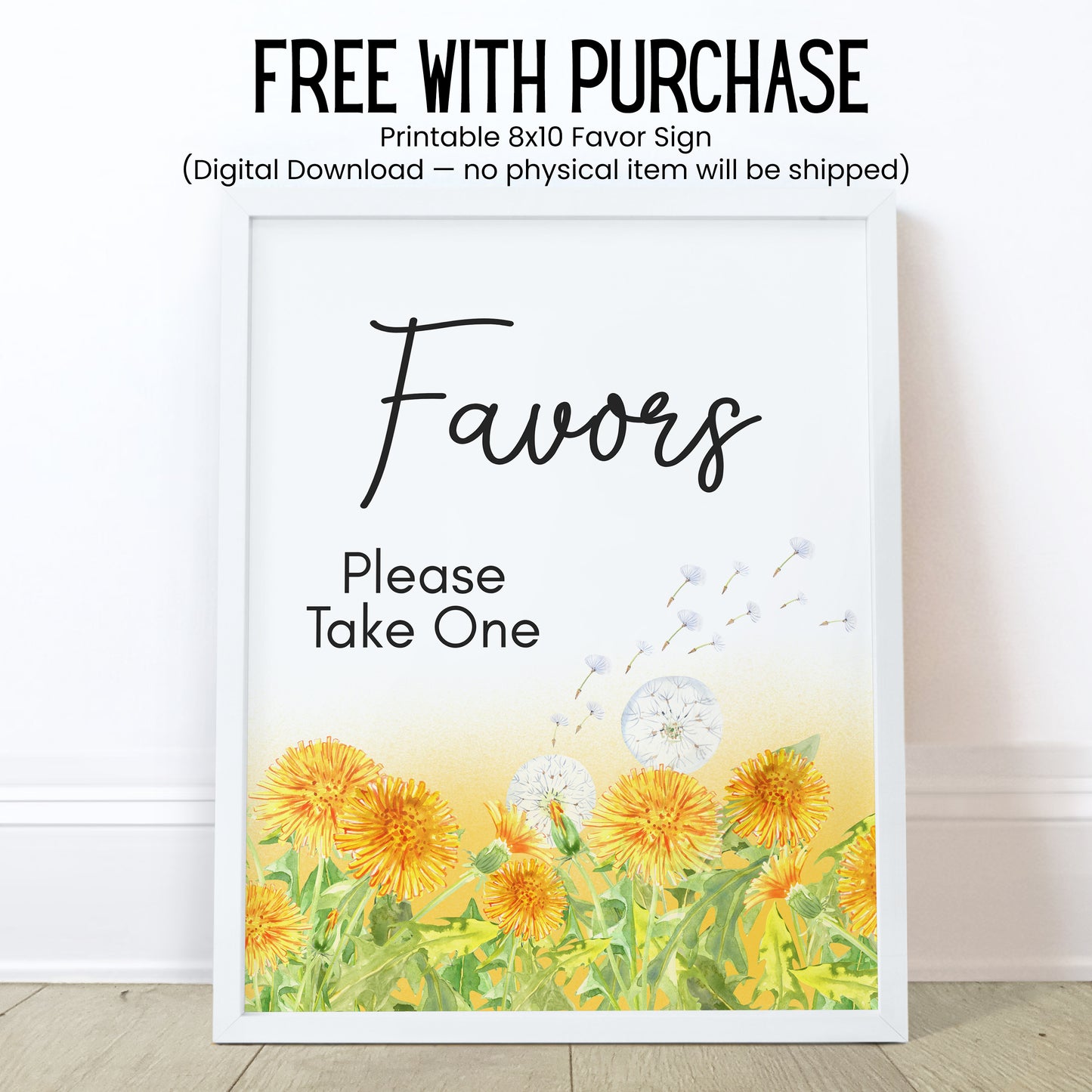 Dandelion Lip Balm Label Template: Baby Shower, Boho Wildflower Favor