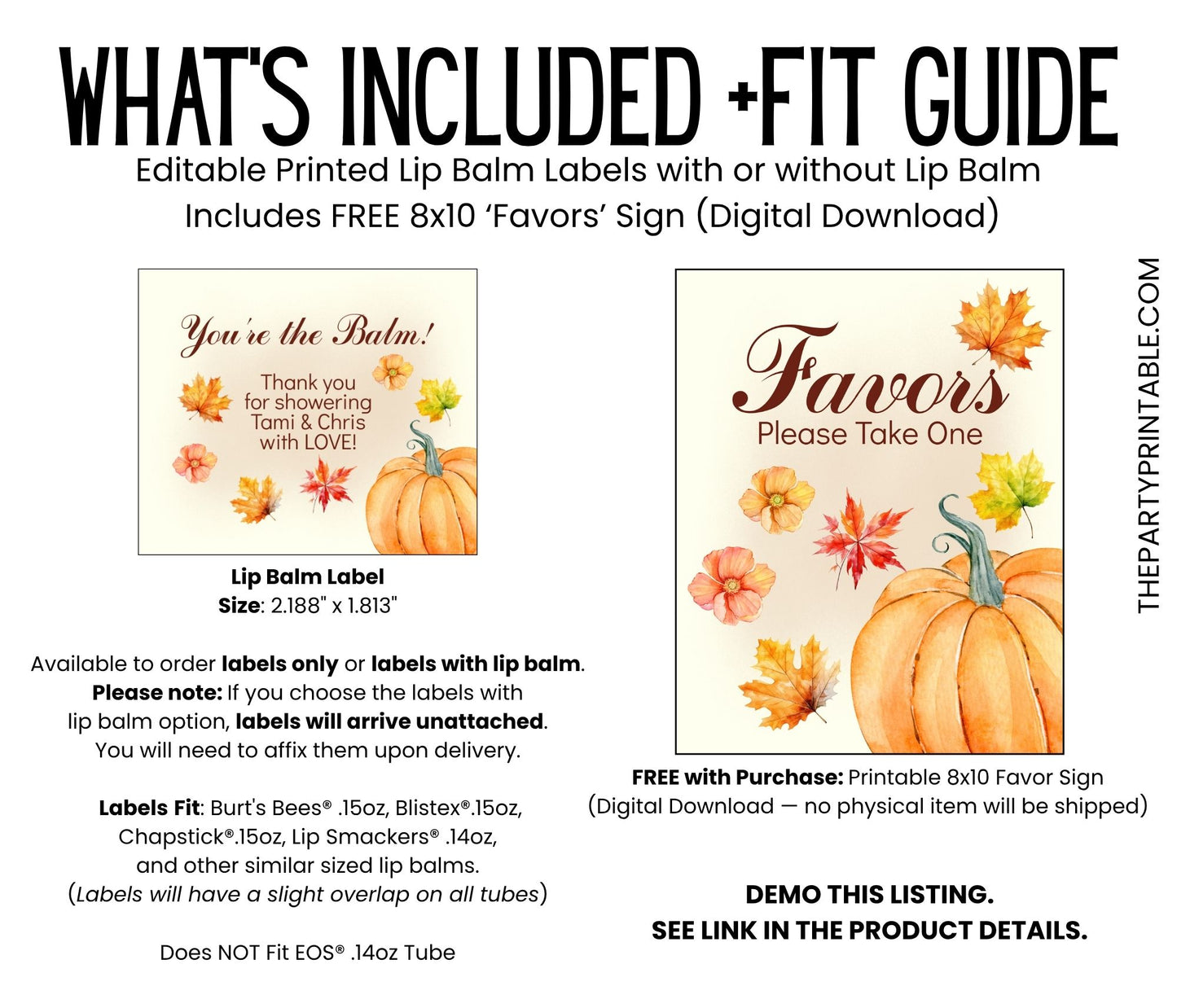You’re the Balm Chapstick Favors: Pumpkin Baby Shower, Fall Party Gift