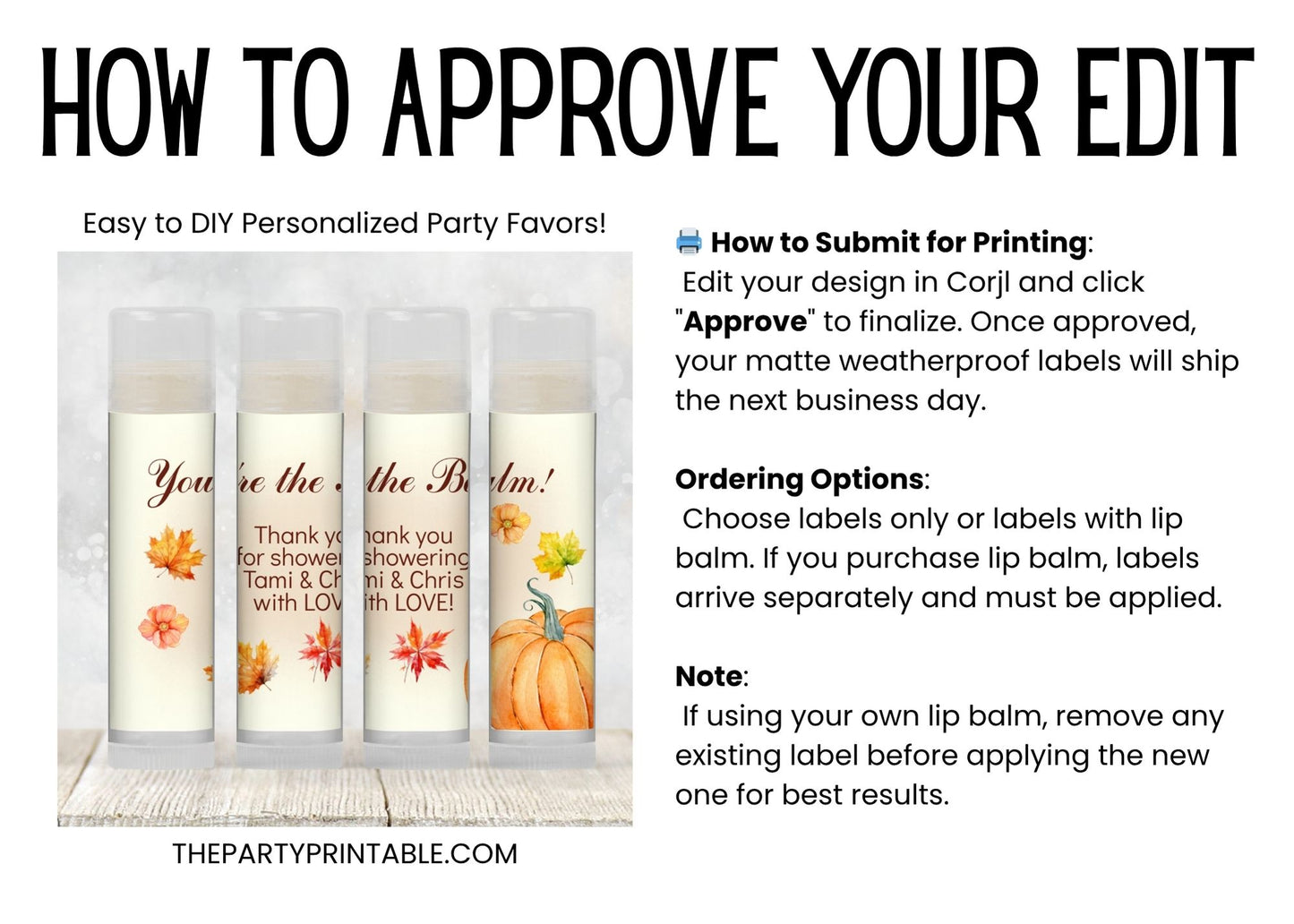 You’re the Balm Chapstick Favors: Pumpkin Baby Shower, Fall Party Gift