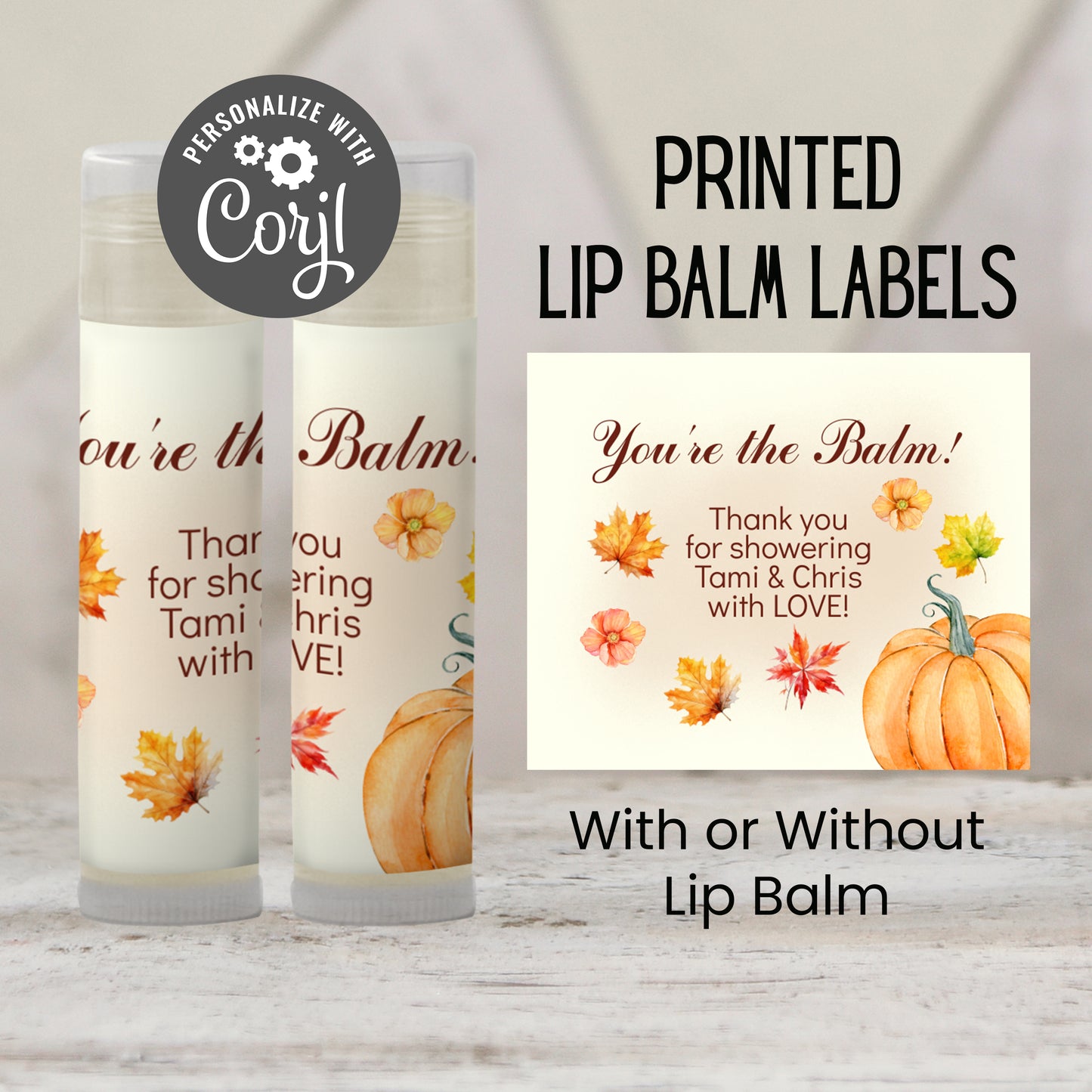 You’re the Balm Chapstick Favors: Pumpkin Baby Shower, Fall Party Gift