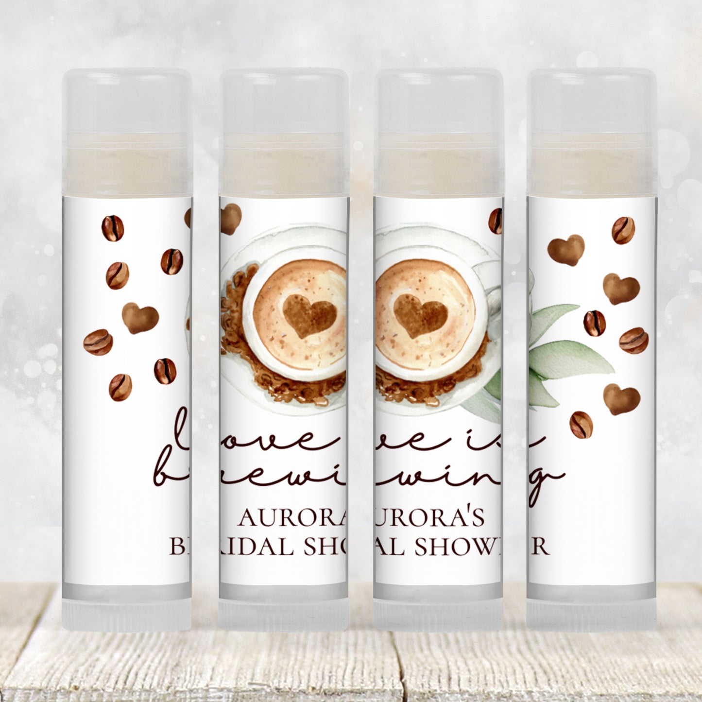 Love is Brewing Chapstick Favors: Coffee Bridal Shower, Brunch Gift