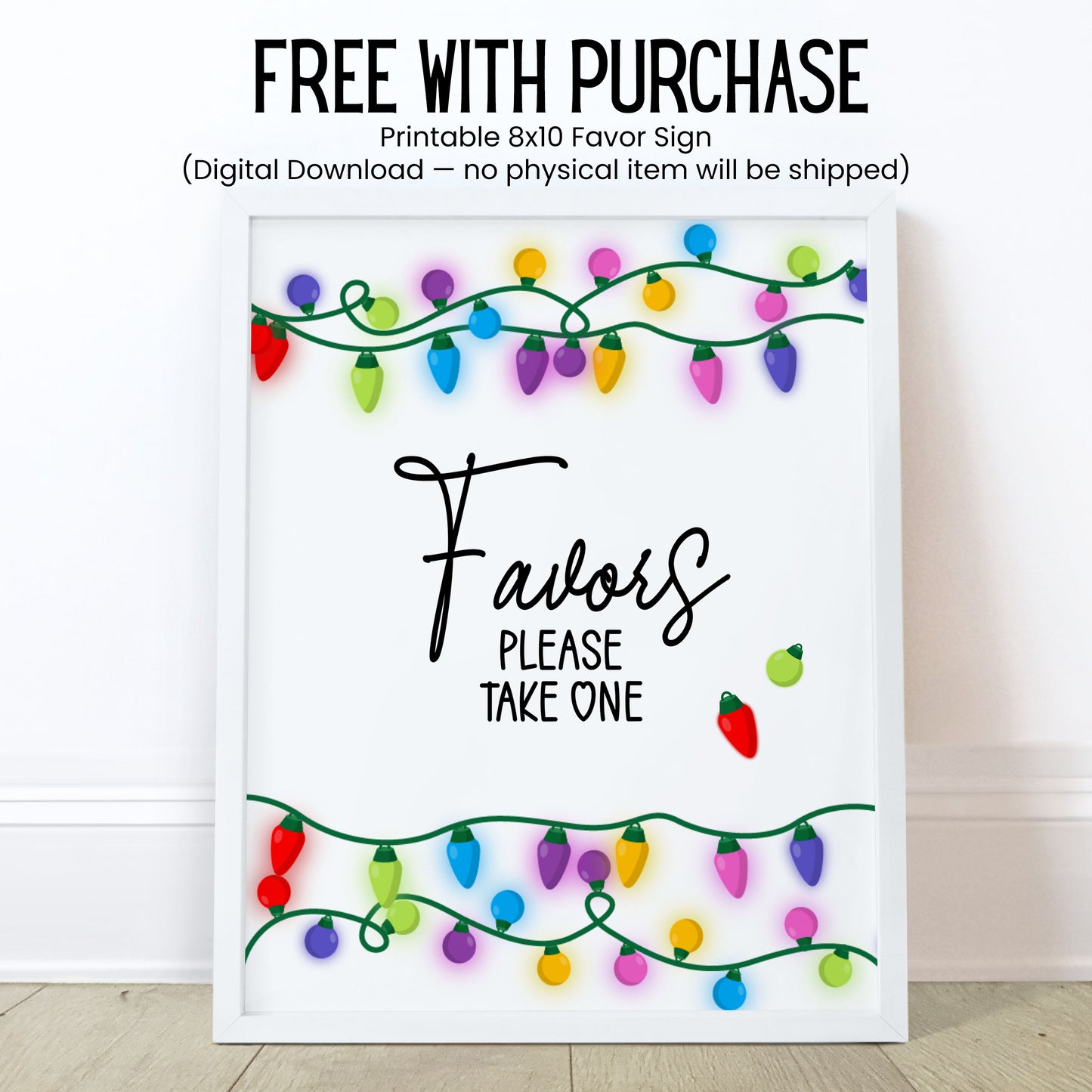Merry and Bright Chapstick Label Template: Christmas Lights Holiday Favor