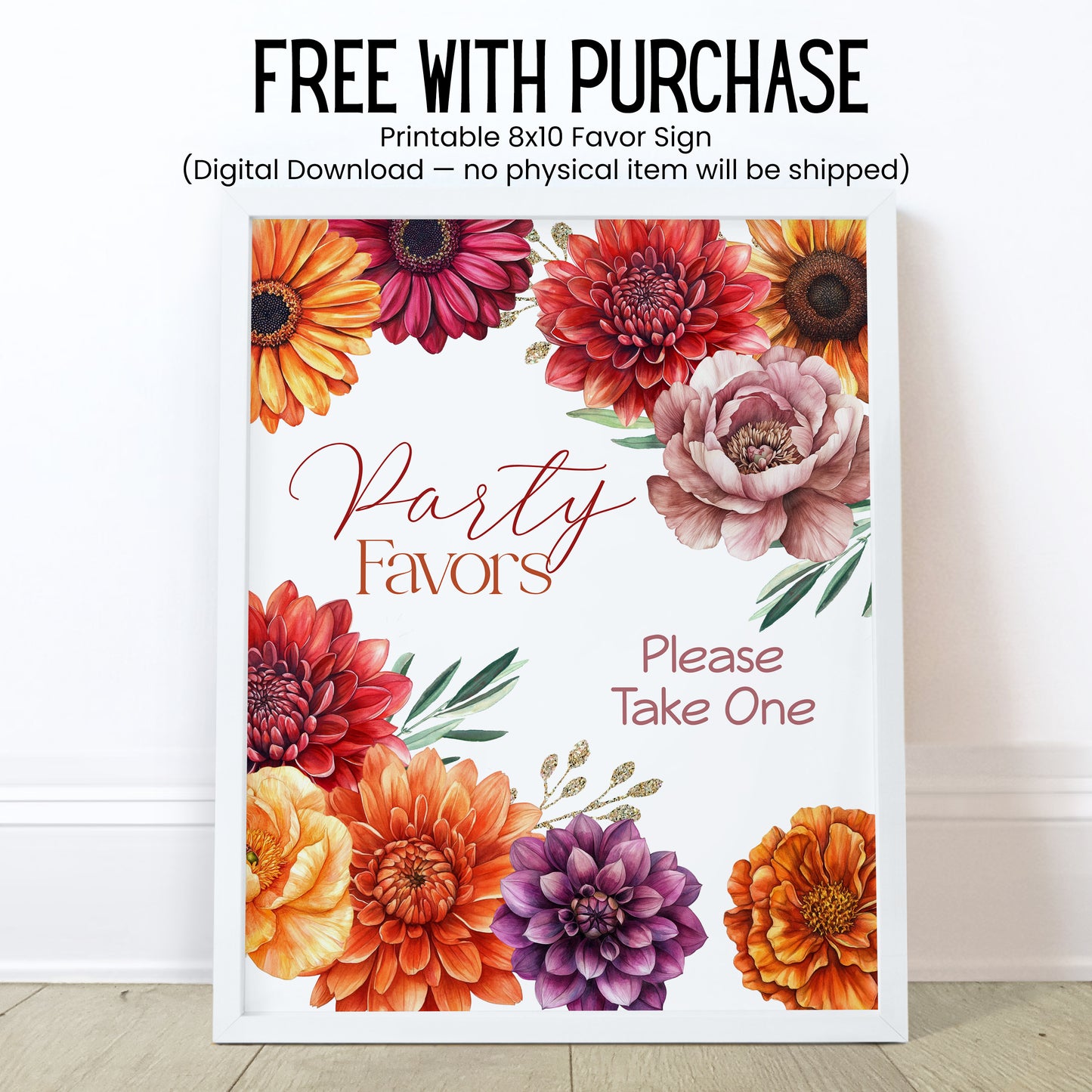 Baby in Bloom Chapstick Favors: Fall Baby Shower, Autumn Floral Gift