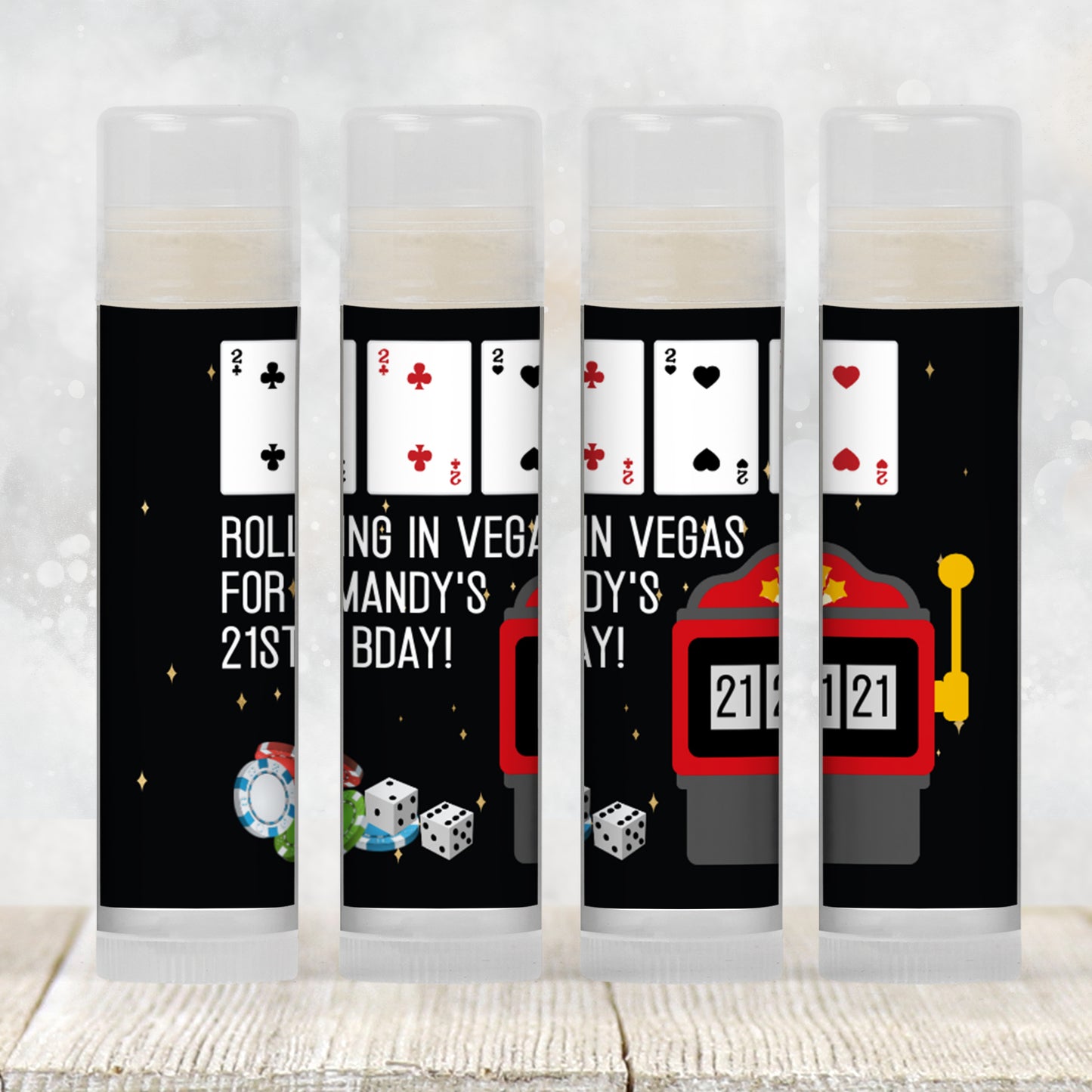 Casino Chapstick Favors: Vegas Birthday, Bachelorette, Poker Night Gift