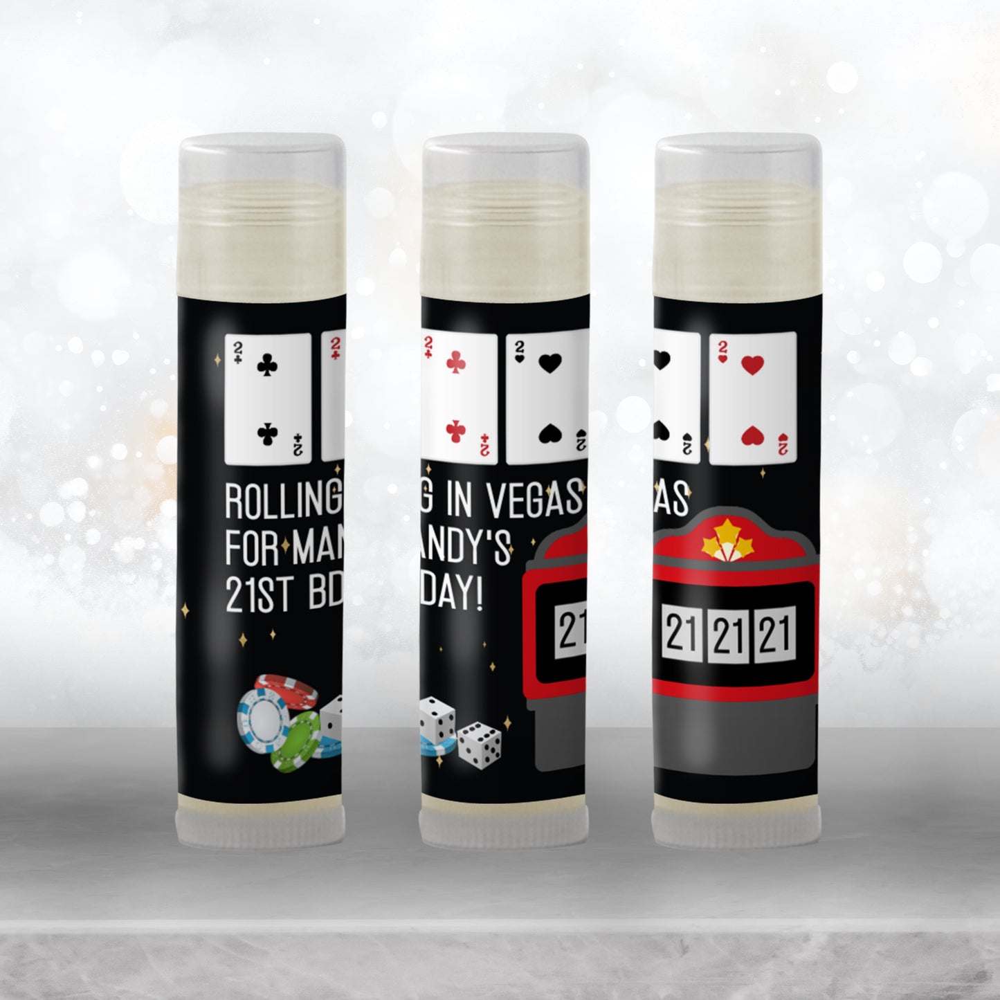 Casino Chapstick Favors: Vegas Birthday, Bachelorette, Poker Night Gift