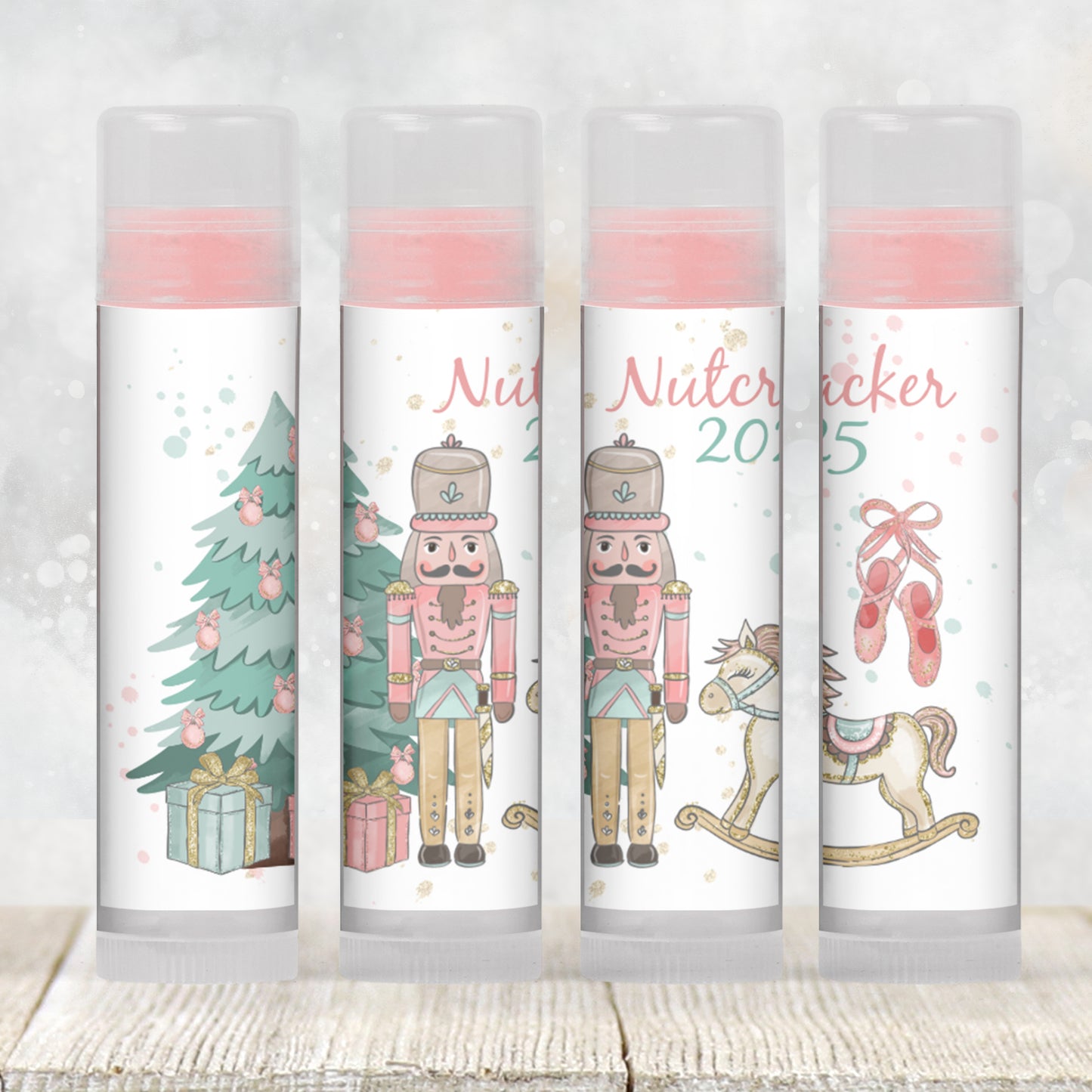 Nutcracker Lip Balm Label Template: Sugar Plum Baby Shower, Christmas Favor