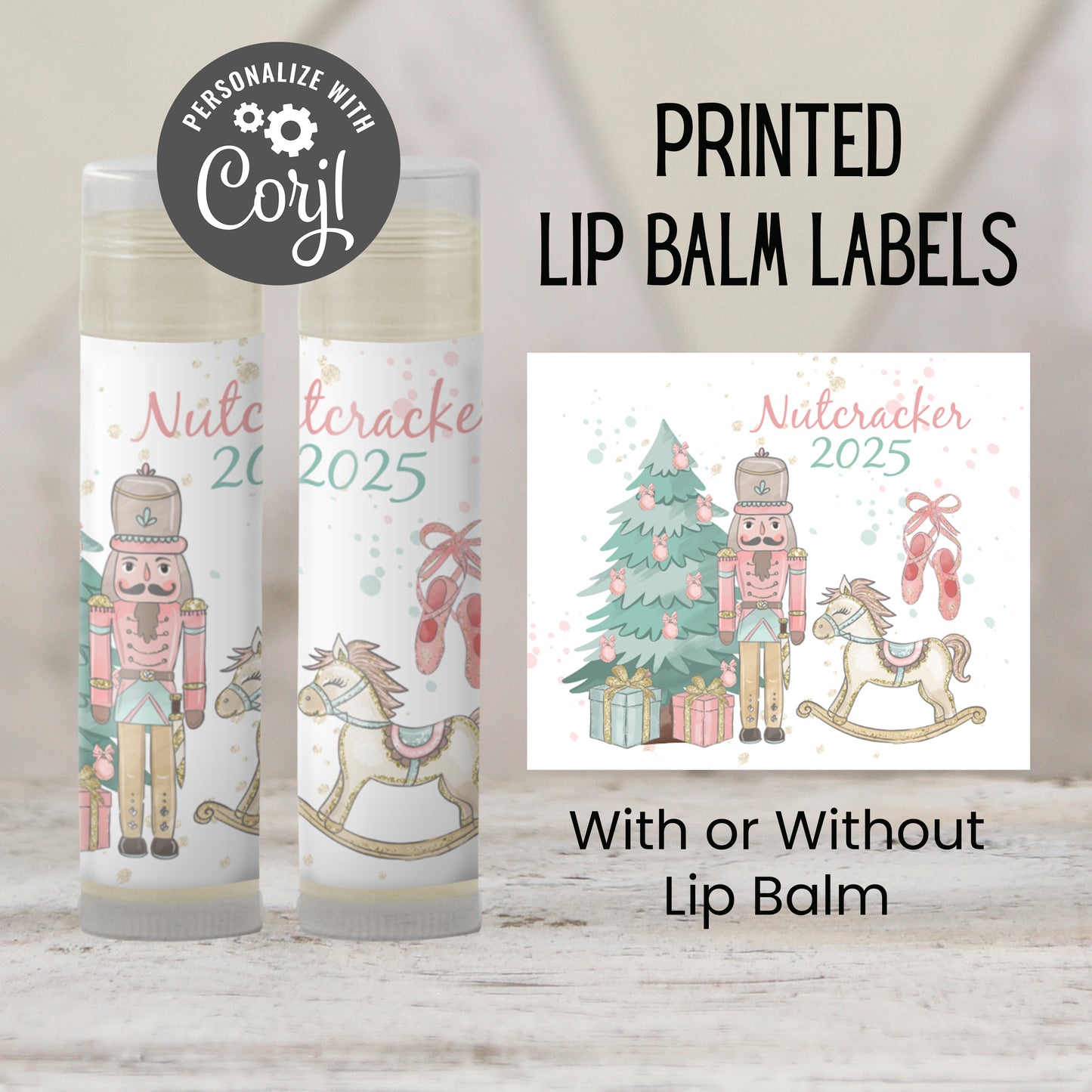 Nutcracker Chapstick Favors: Sugar Plum Christmas, Ballet Baby Shower Gift
