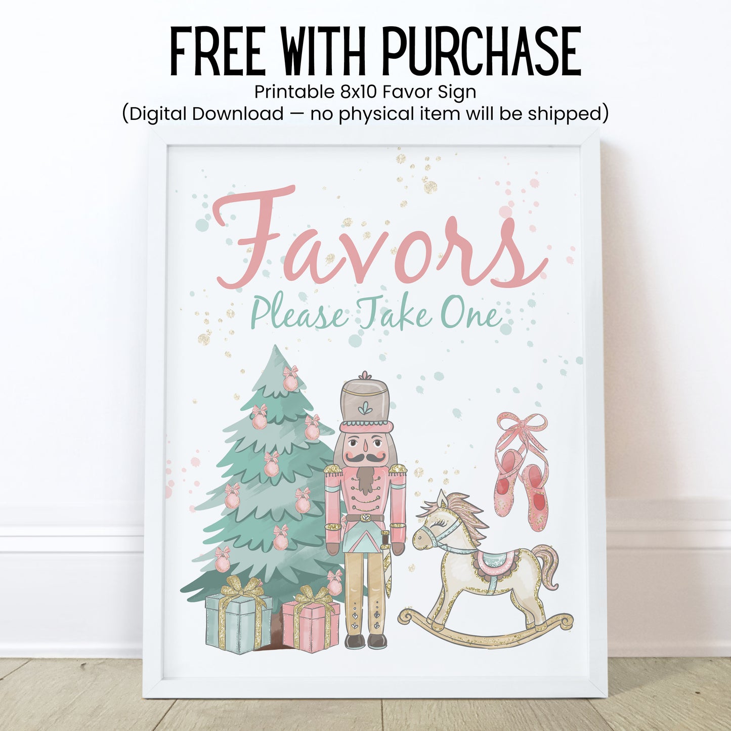 Nutcracker Lip Balm Label Template: Sugar Plum Baby Shower, Christmas Favor
