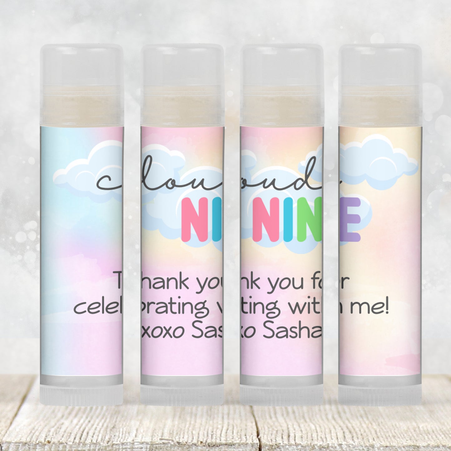 On Cloud Nine Chapstick Favors: Baby Shower or 9th Birthday Gift