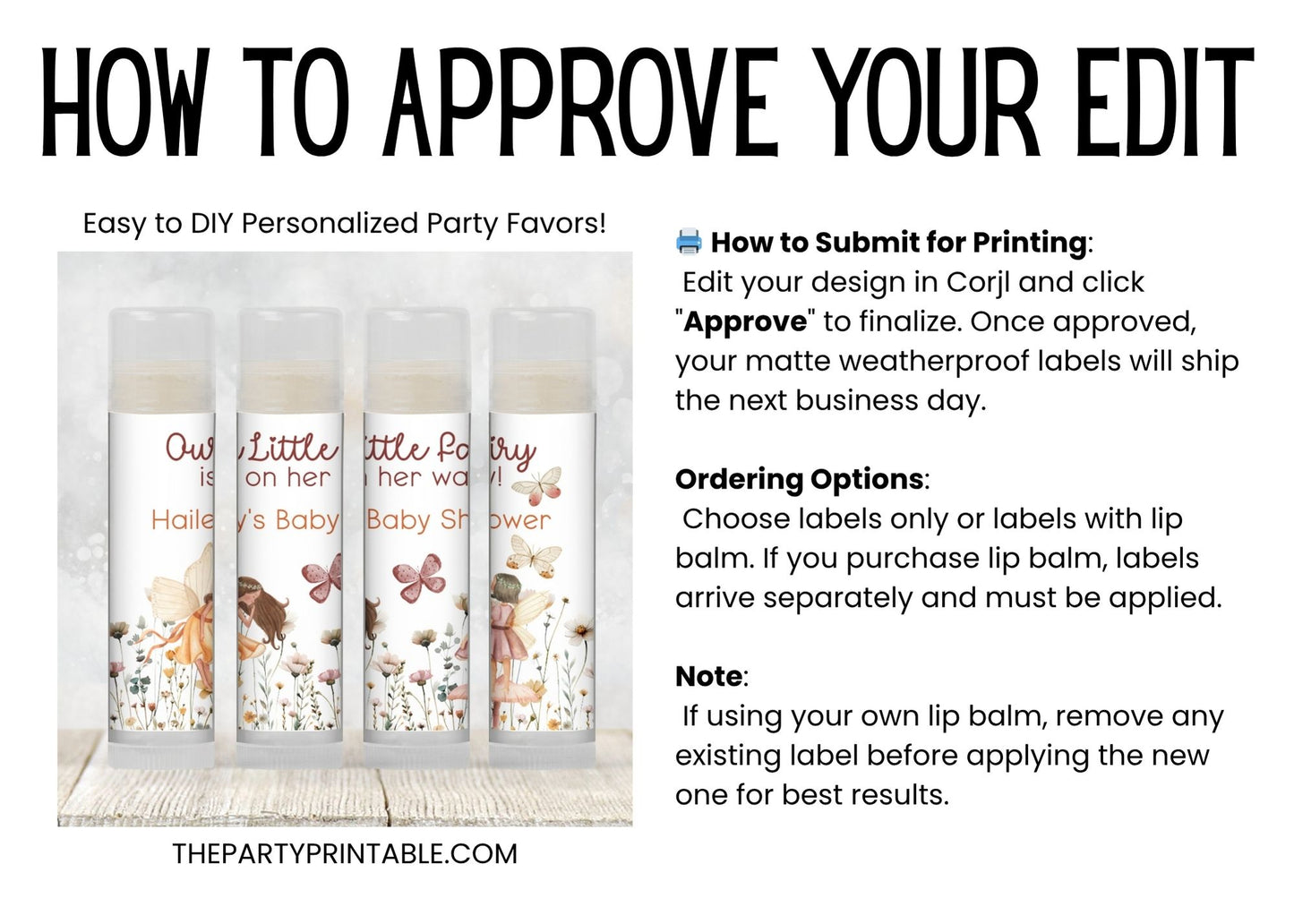 Fairy Chapstick Favors: Enchanted Baby Shower, Whimsical Birthday Gift