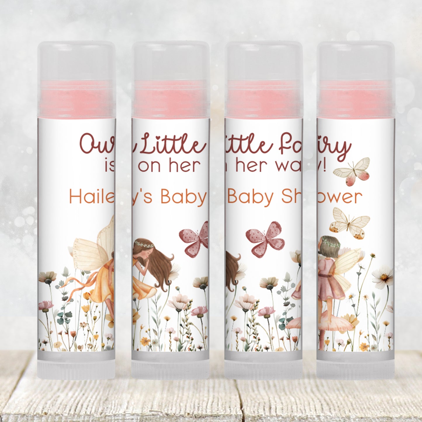 Fairy Lip Balm Label Template: Baby Shower, Enchanted Garden Party
