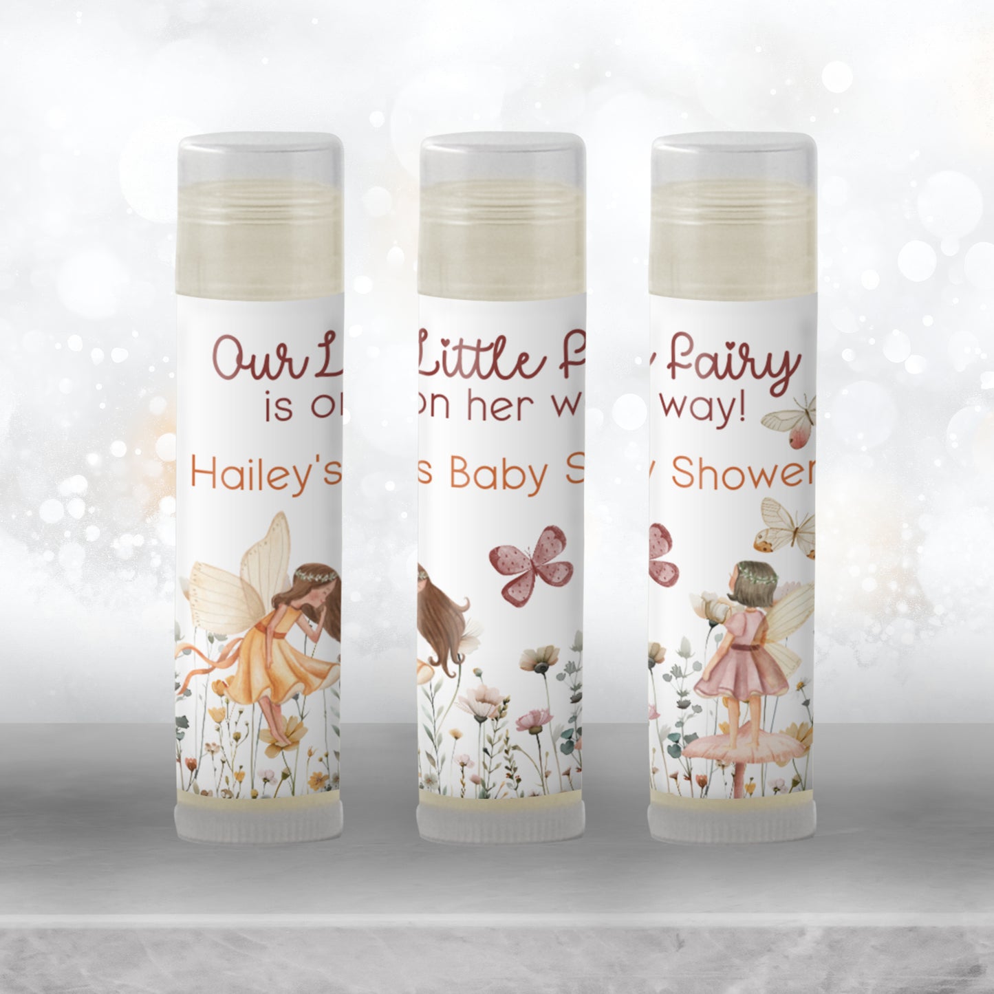 Fairy Lip Balm Label Template: Baby Shower, Enchanted Garden Party