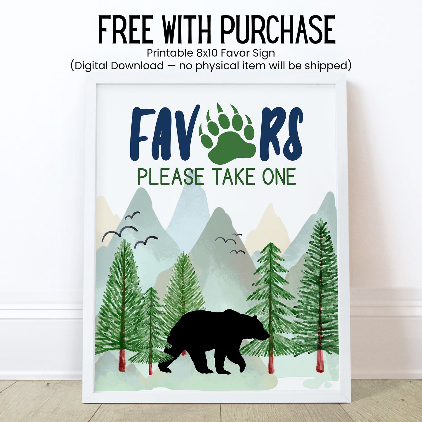 Wild One Lip Balm Label Template: Bear 1st Birthday, Adventure Party Favor