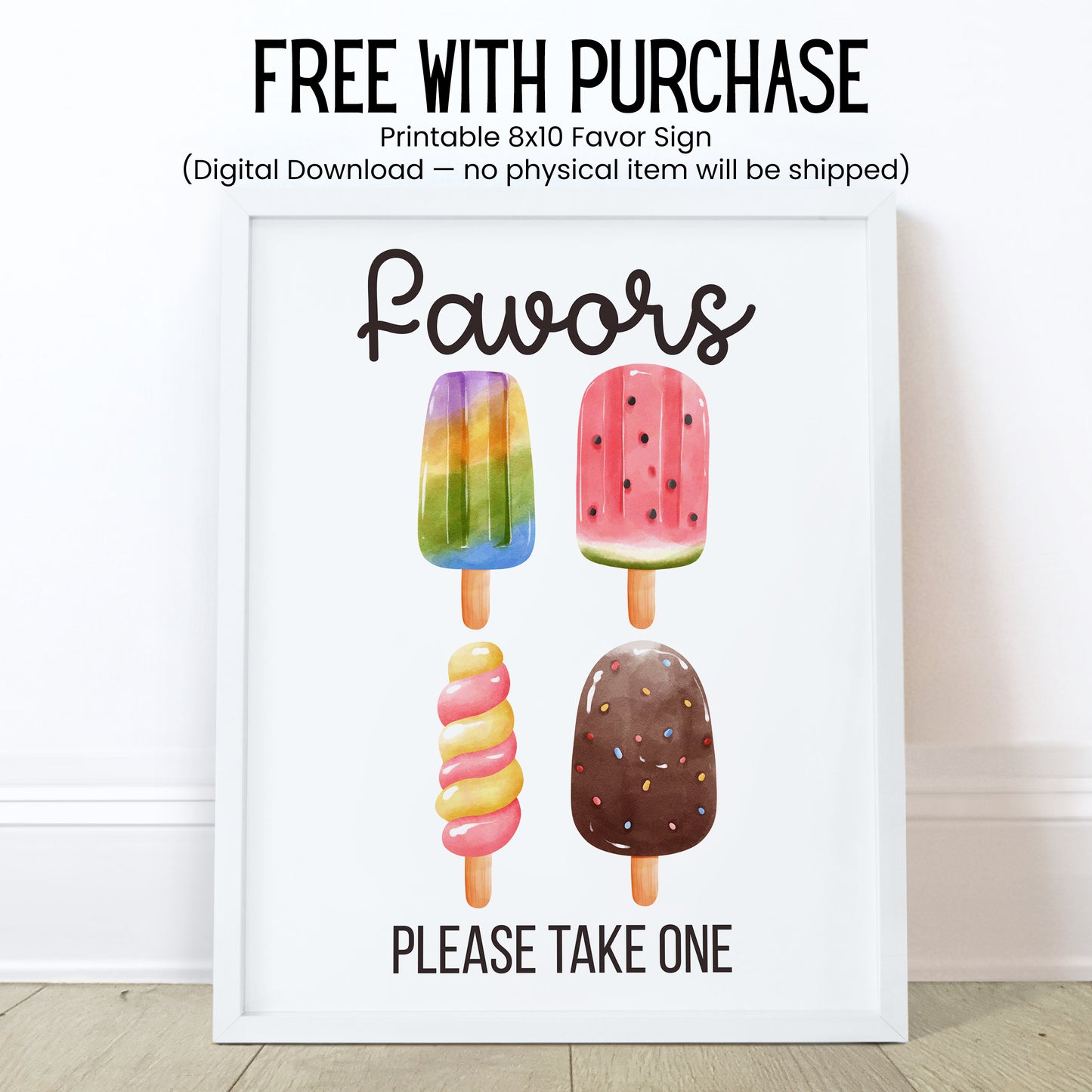 Popsicle Chapstick Label Template: Summer Baby Shower, Birthday Favor