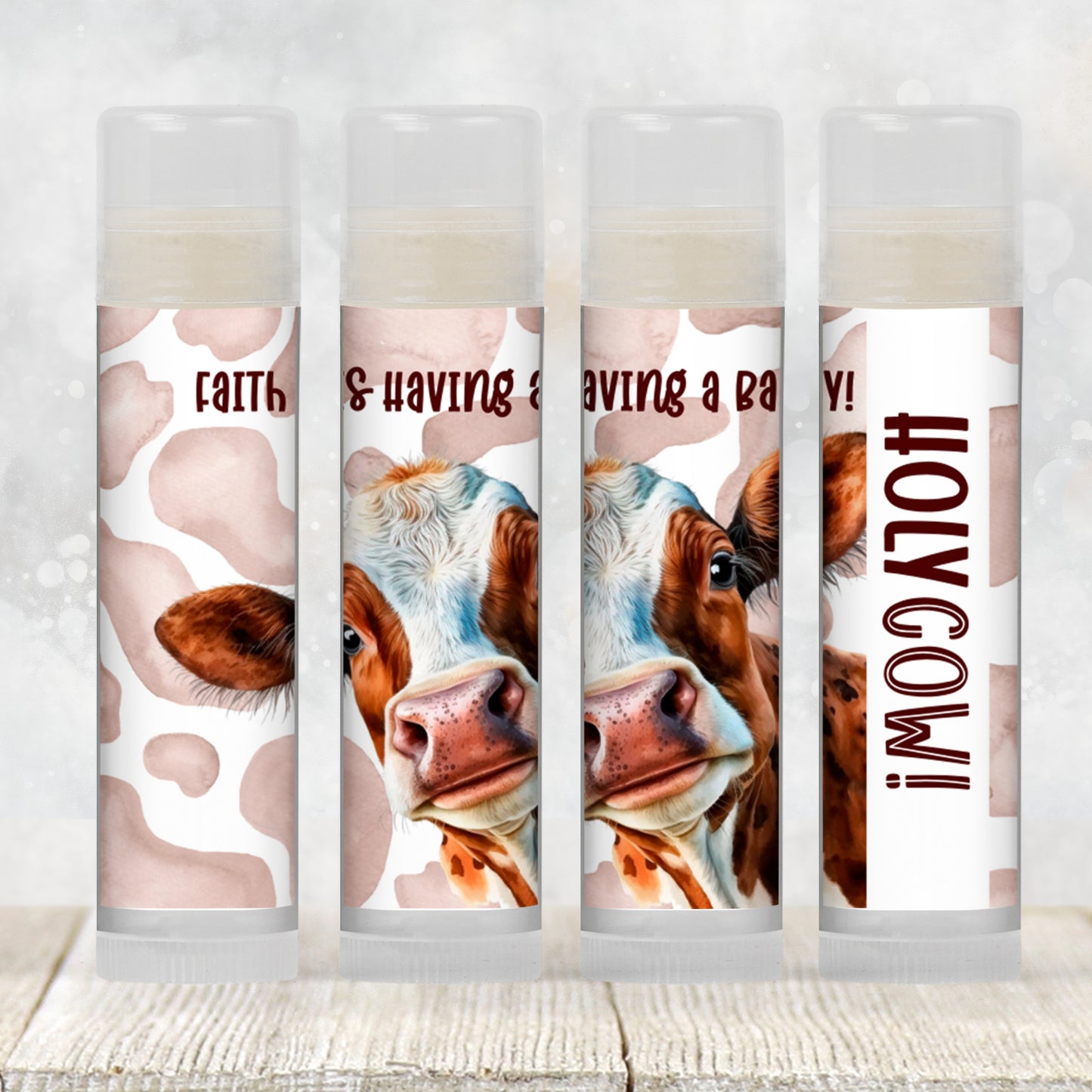Holy Cow Chapstick Favors: Baby Shower, Bridal Shower, Farm Birthday Gift