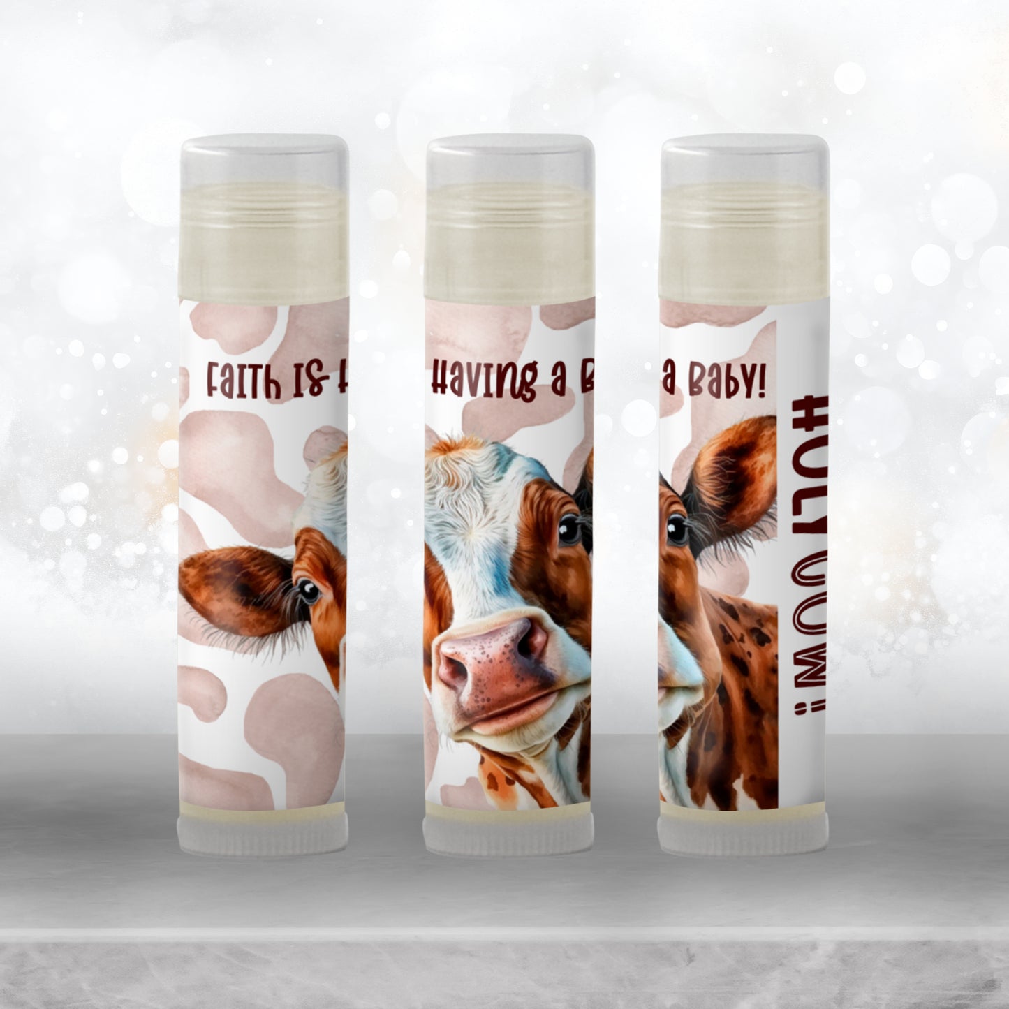 Holy Cow Lip Balm Label Template: Farm Birthday or Baby Shower Favor