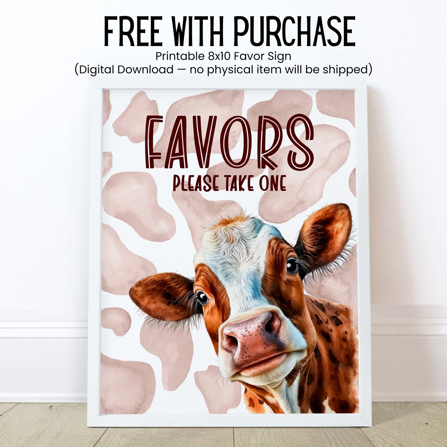 Holy Cow Lip Balm Label Template: Farm Birthday or Baby Shower Favor