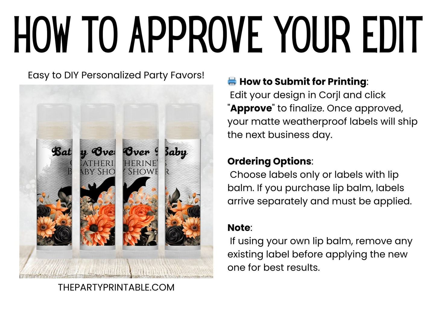 Batty for Baby Chapstick Favors: Halloween Baby Shower, October Party Gift