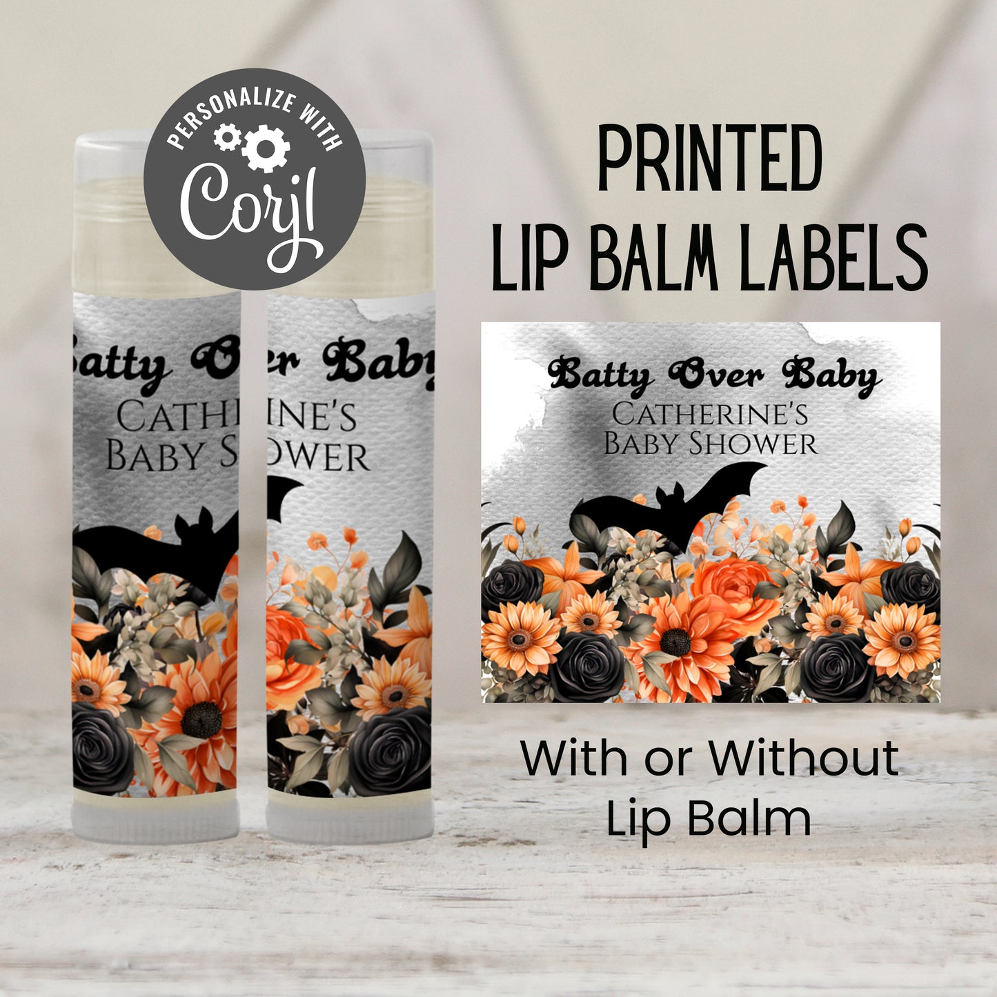 Batty for Baby Chapstick Favors: Halloween Baby Shower, October Party Gift