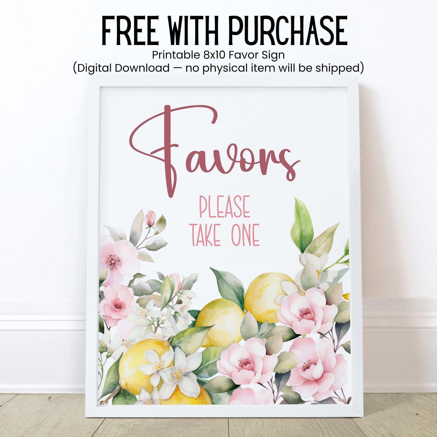 Pink Lemon Lip Balm Label Template: Baby Girl Shower, Lemonade Party Favor
