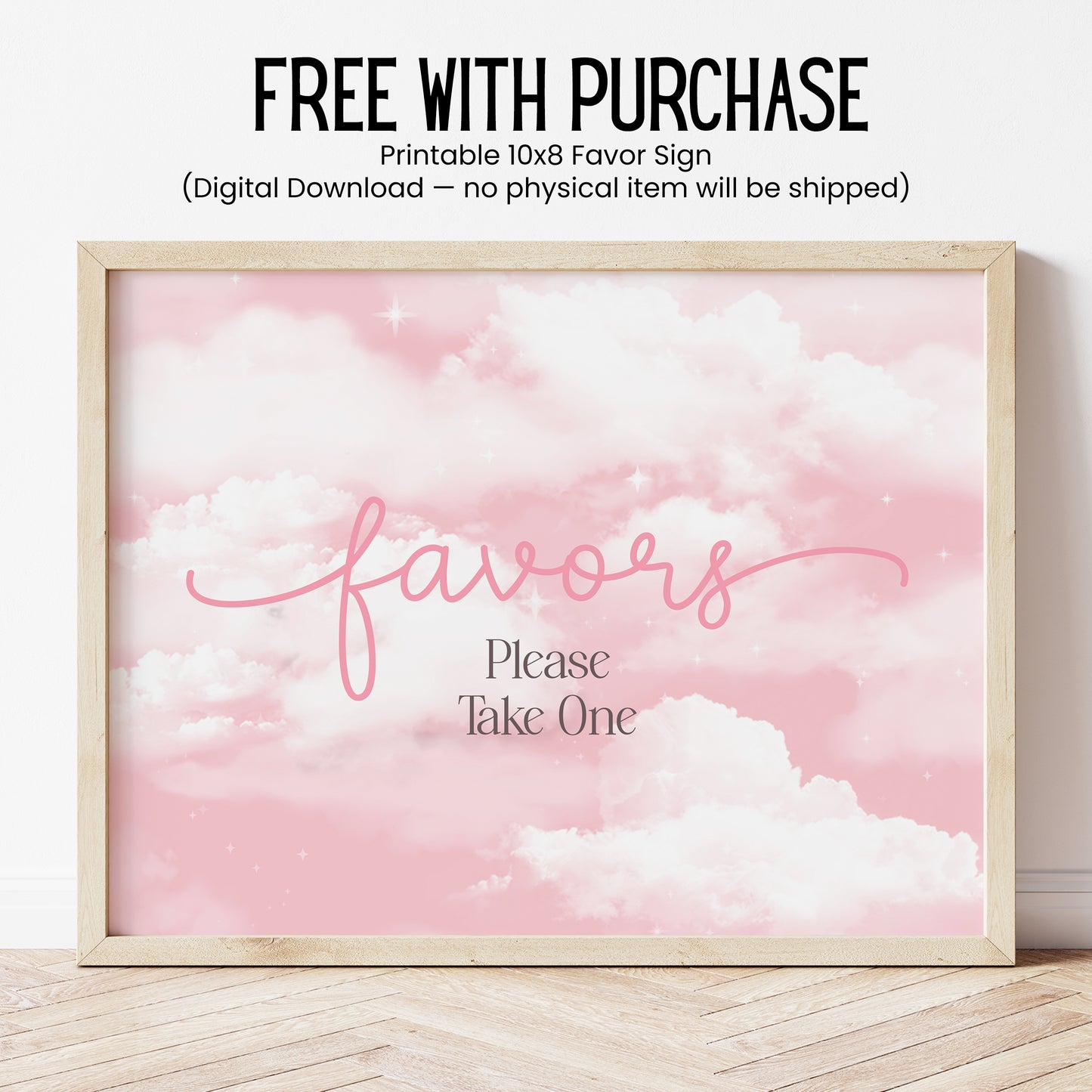 Cloud Nine Lip Balm Label Template: Pink Baby Shower, Bridal, or 9th Birthday Favor