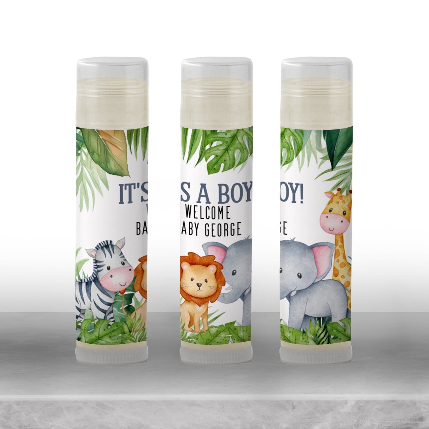 Jungle Safari Chapstick Favors: Baby Shower or Kids Birthday Party Gift