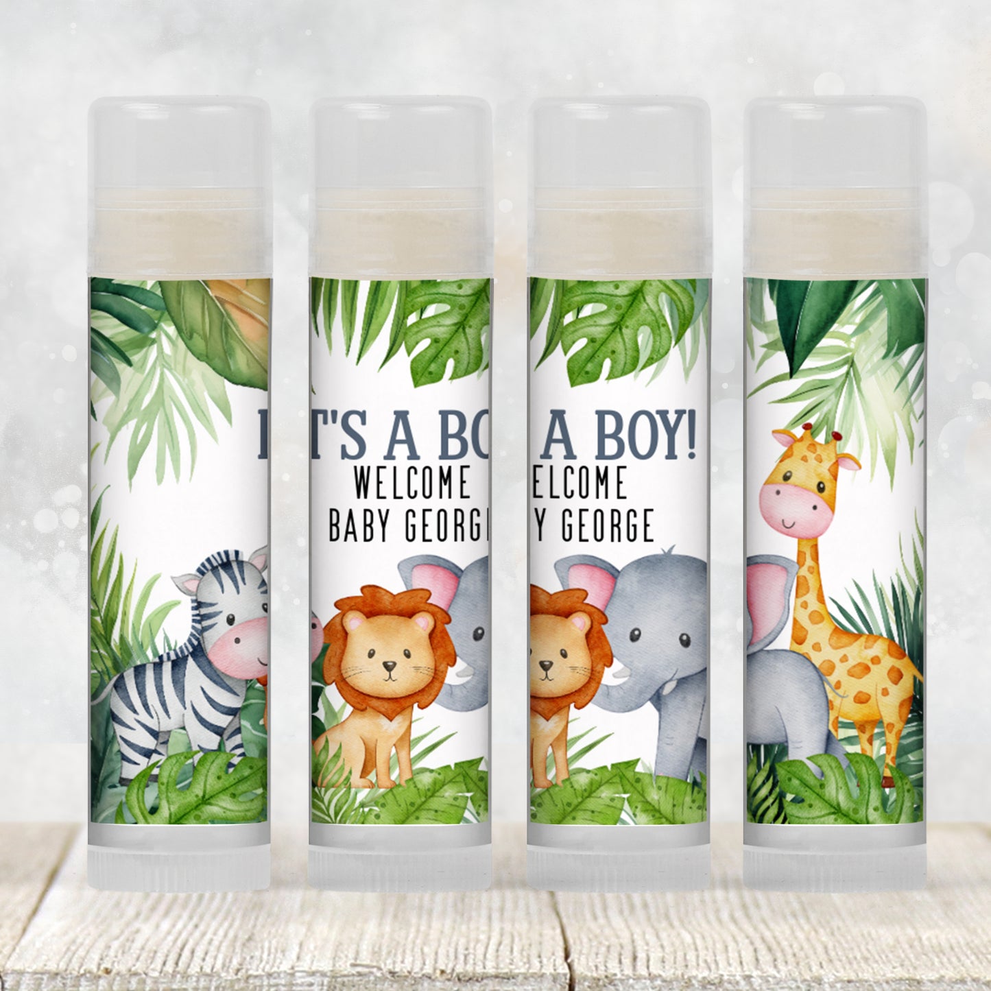 Jungle Safari Chapstick Favors: Baby Shower or Kids Birthday Party Gift