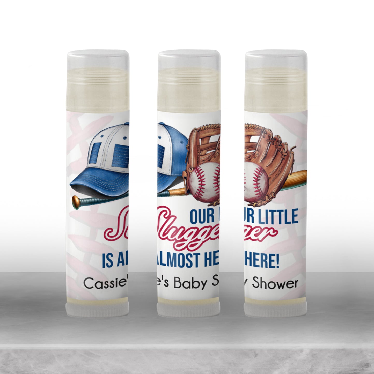 Baseball Chapstick Favors: Little Slugger Boy Baby Shower or Rookie MVP Party Gift