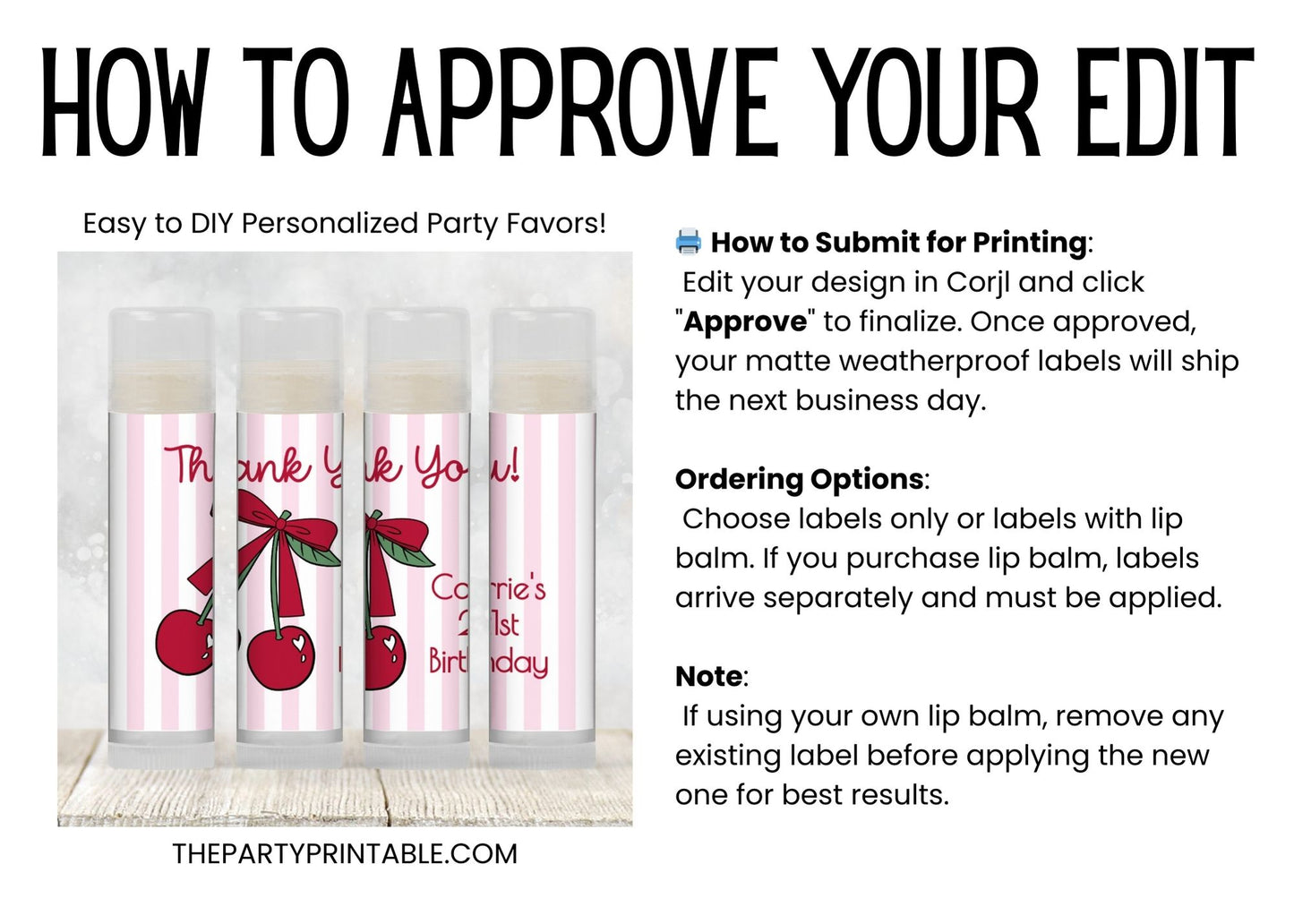 Cherry Party Favors | Chapstick Favor | Red Fruit Birthday Party Favors | Cherry Theme Bachelorette Party | Couquette Party Favor, 2203