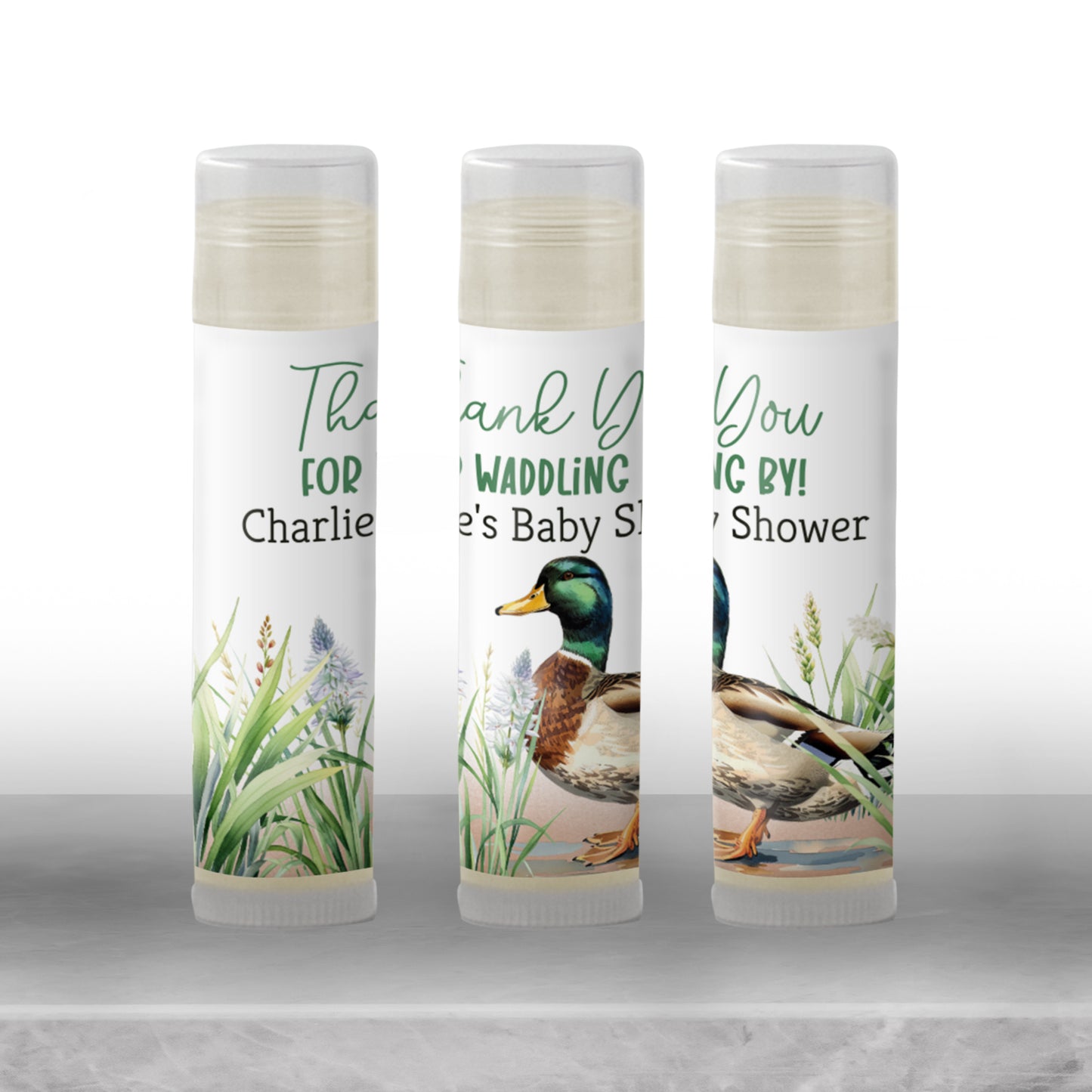 Mallard Duck Lip Balm Label Template: Woodland Little Hunter Boy Party Favor