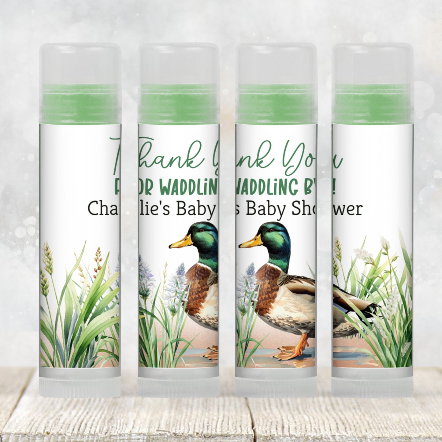 Mallard Duck Lip Balm Label Template: Woodland Little Hunter Boy Party Favor