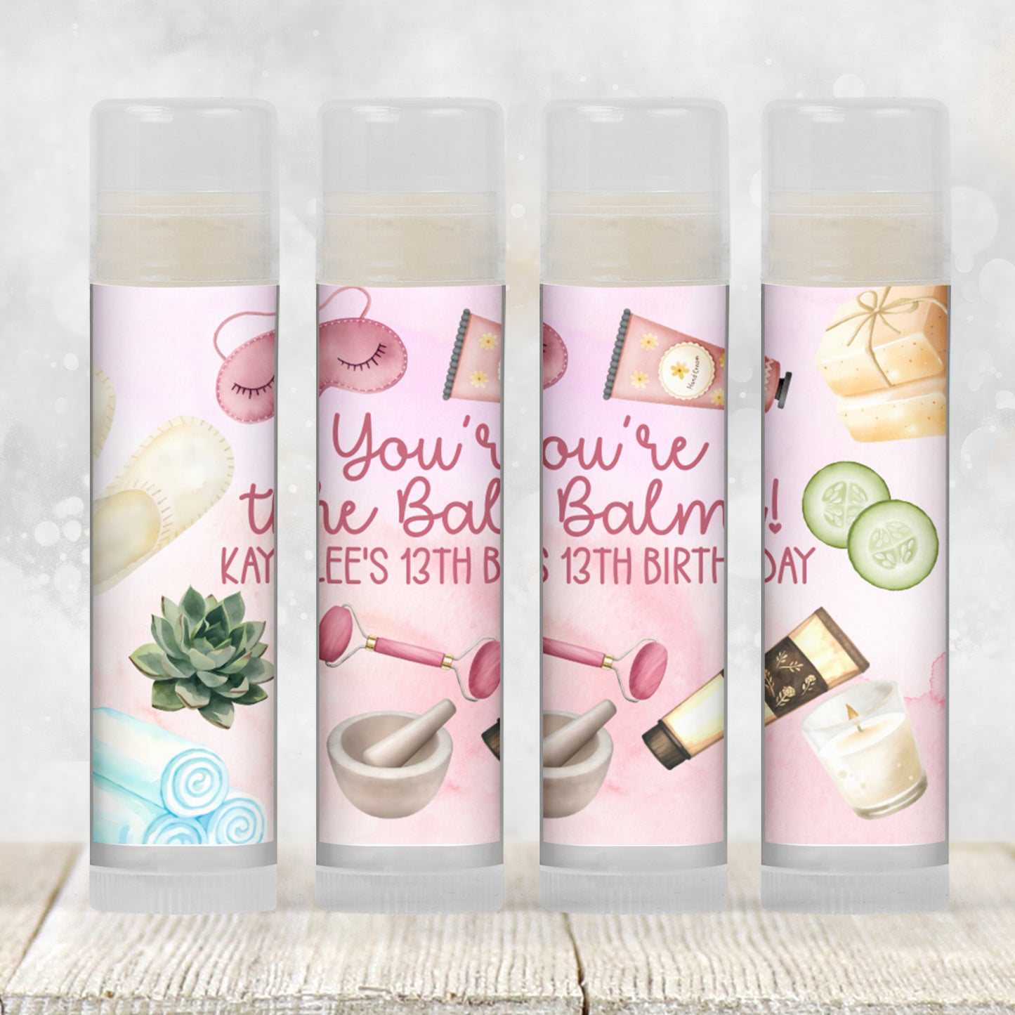 Editable Spa Day Party Favor | Lip Balm Favor | Pamper Party Favor | Spa Birthday Party Favors | Slumber/Sleepover Spa Party Favors, 2402