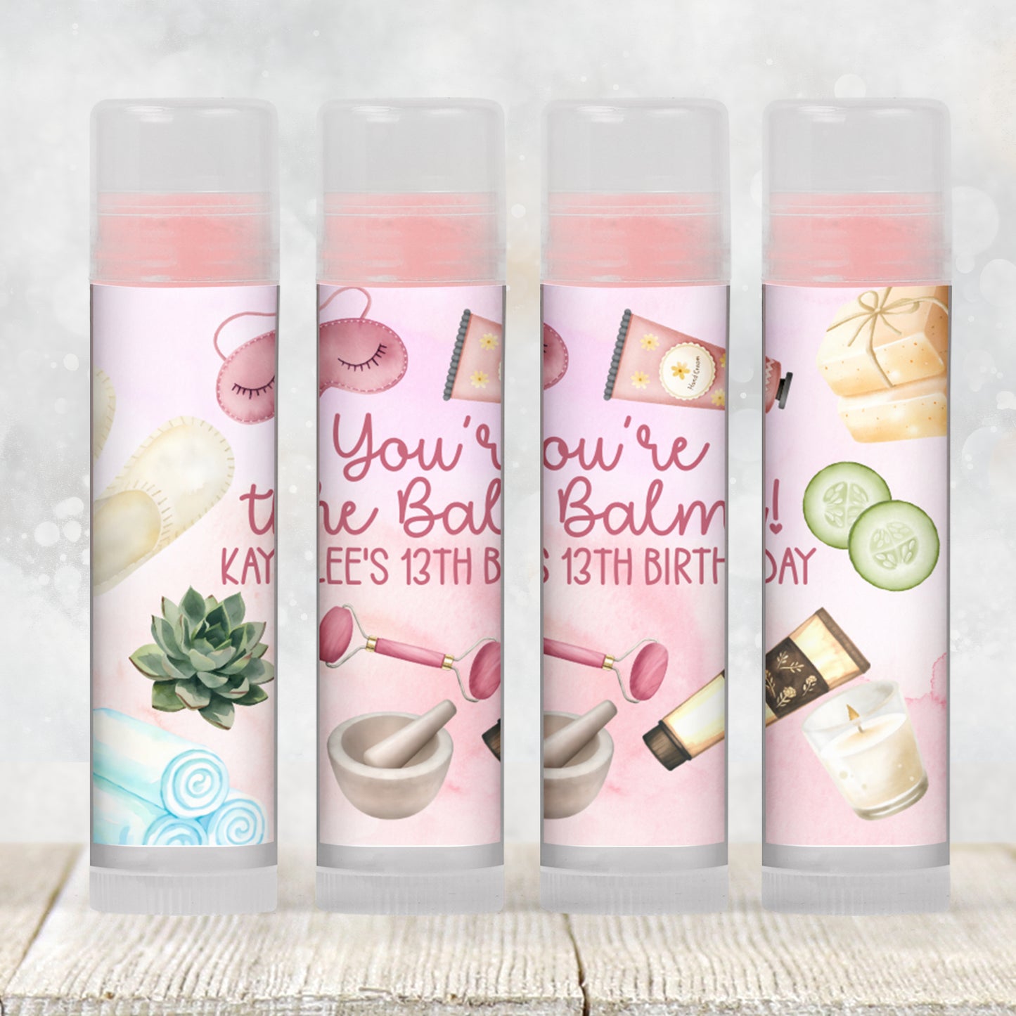 Printable Spa Birthday Party Favor | Lip Balm Spa Party Favor TEMPLATE | Spa Pamper Party Favor | Spa Bachelorette Party Favors, 2402