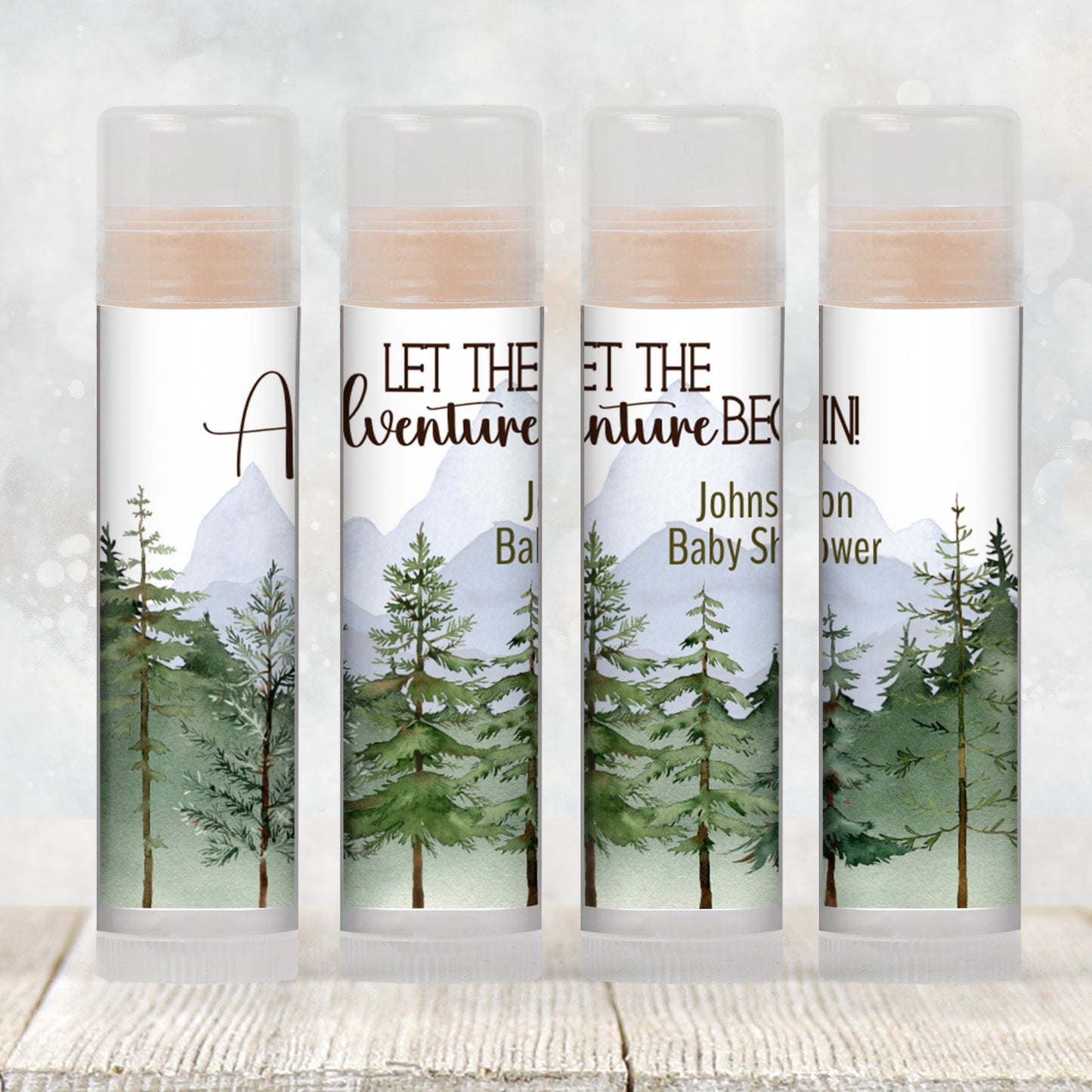 Printable The Adventure Awaits Lip Balm Label TEMPLATE | Travel Baby Shower, Retirement, or Birthday Party Favor | Editable Chapstick, 2403