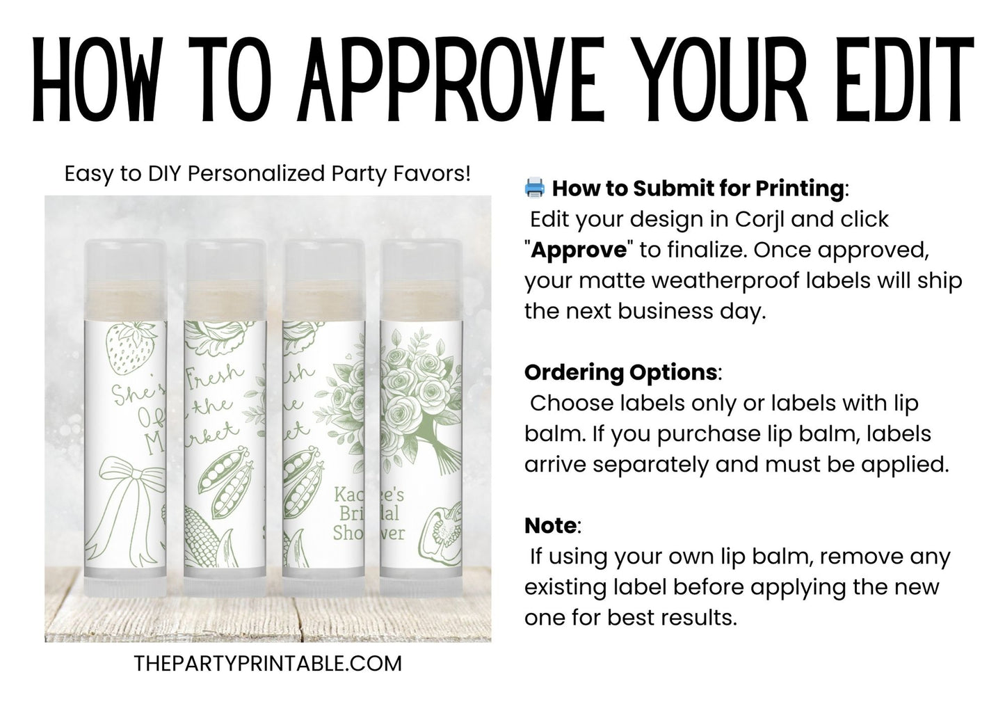 She’s Off the Market Chapstick Favors: Sage Green Bridal Shower or Bachelorette Gift