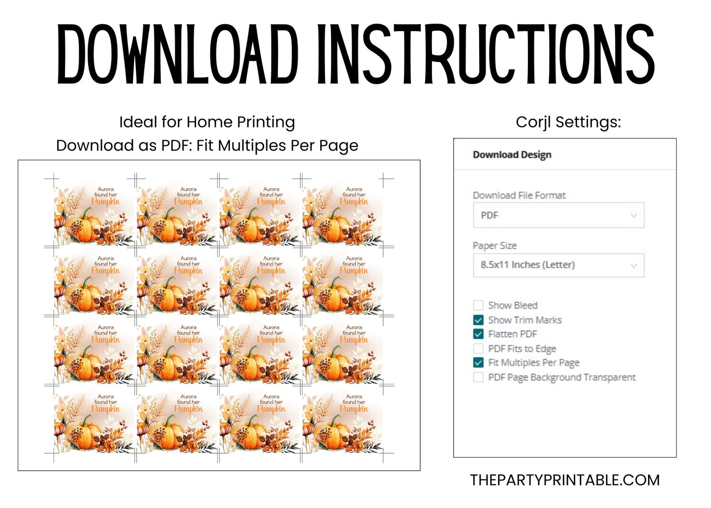She Found Her Pumpkin Lip Balm Label Template: Fall Bridal Shower Favor