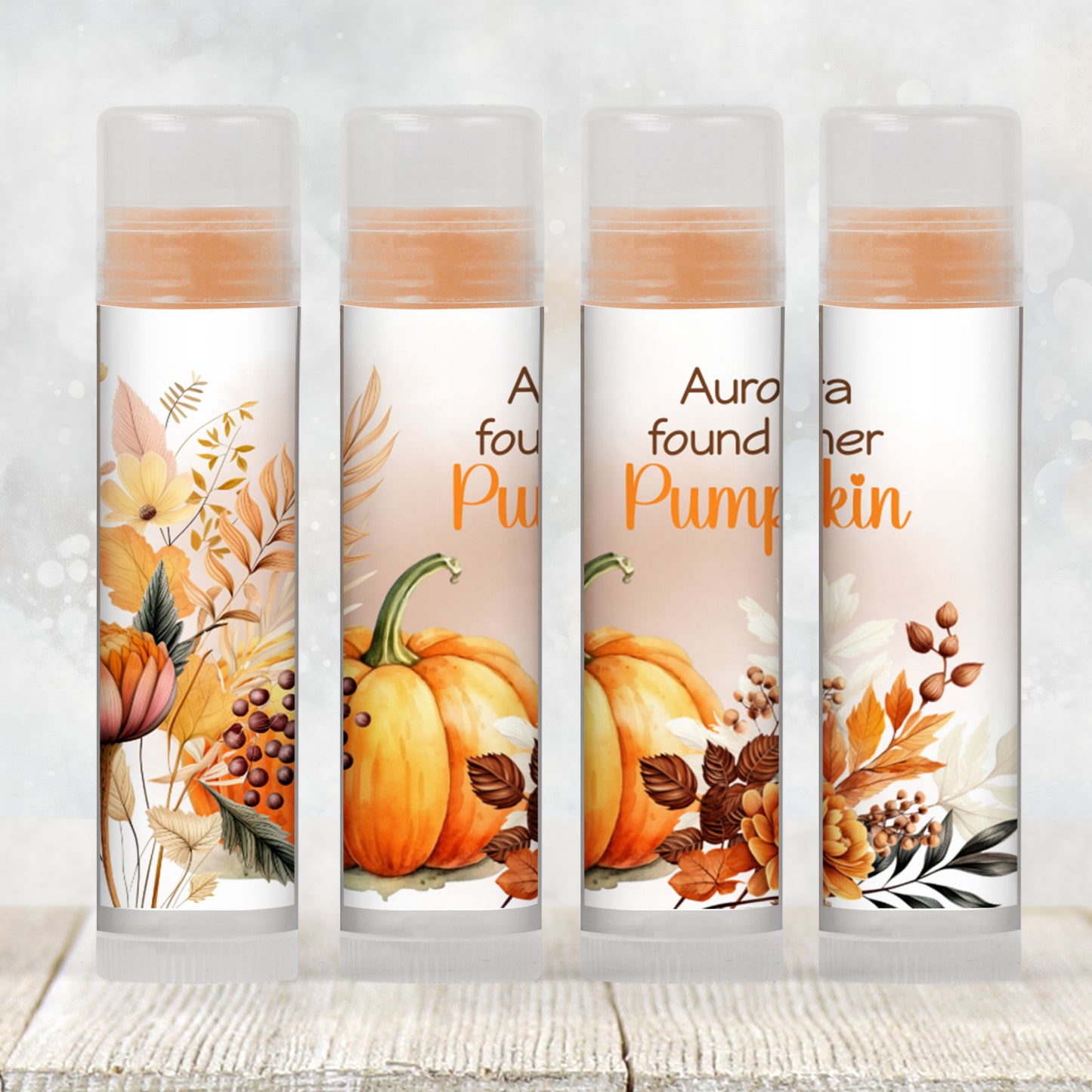 She Found Her Pumpkin Lip Balm Label Template: Fall Bridal Shower Favor
