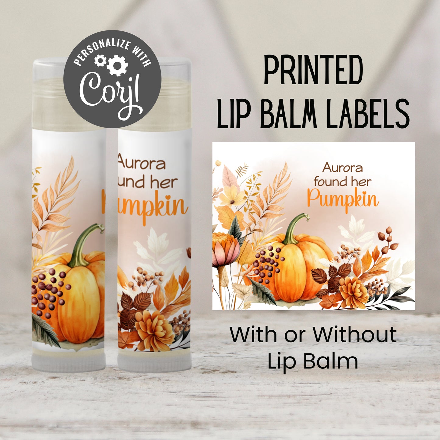 She Found Her Pumpkin Chapstick Favors: Fall Bridal Shower, Rustic Autumn Gift