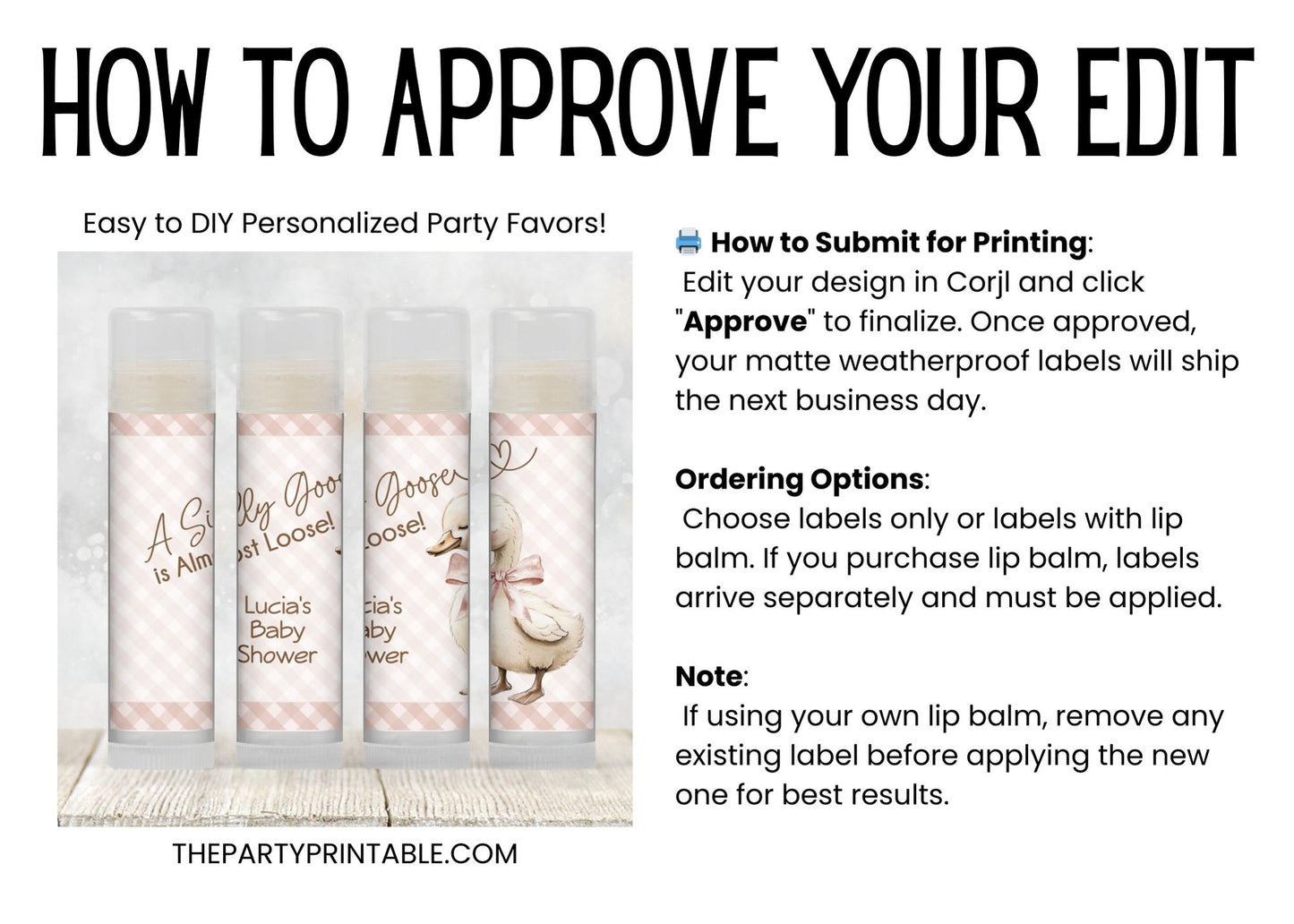 Silly Goose Baby Shower Chapstick Favors: Gender Neutral Guest Gift