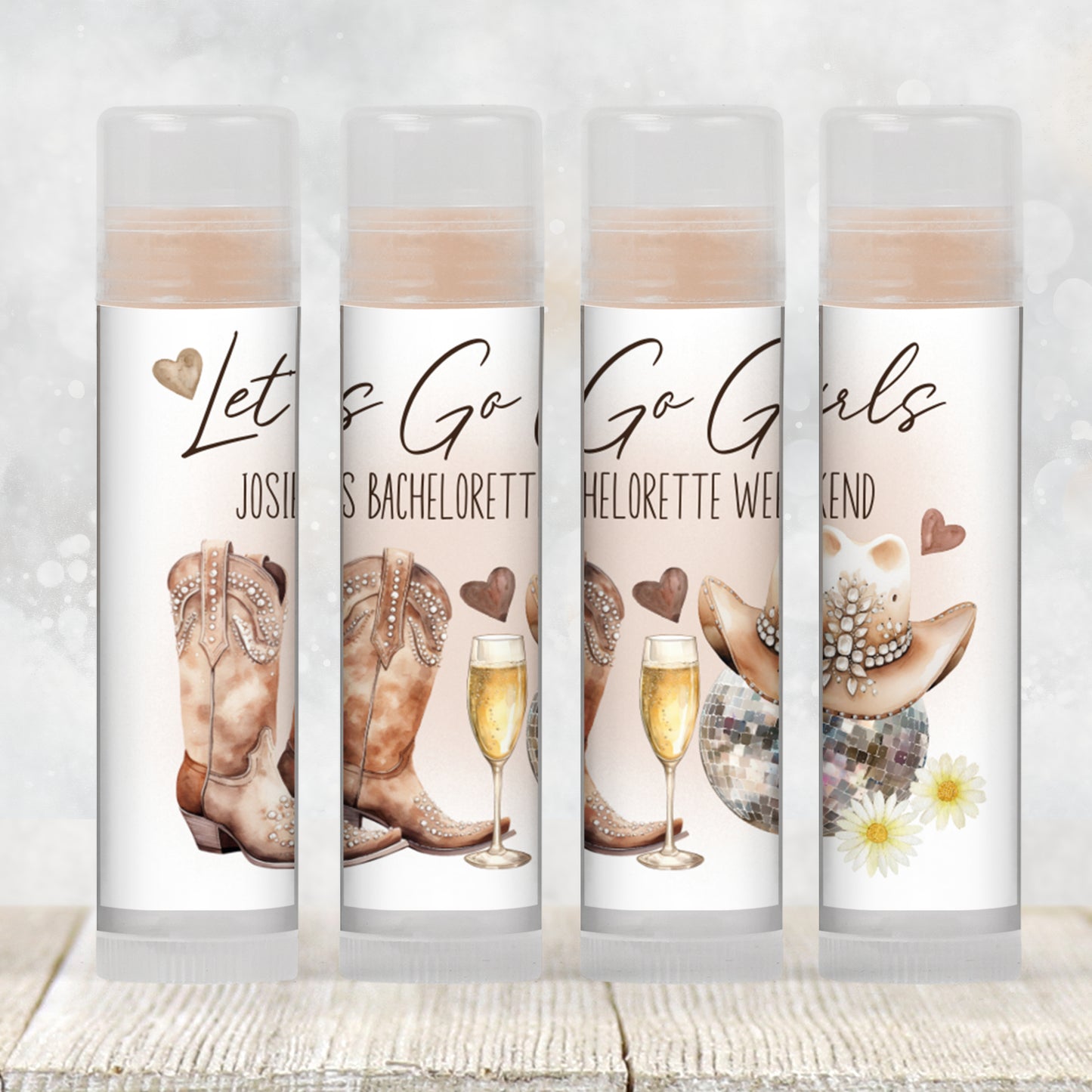 Let's Go Girls Bachelorette Favor Lip Balm Label TEMPLATE | Editable Cowgirl Western Party | Nashville Printable Chapstick Sticker 3200