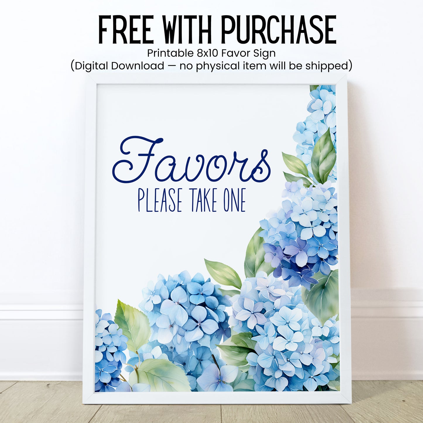 Hydrangea Favors PRINTED Lip Balm Labels or Lip Balm | Blue Floral Baby Shower or Wedding | Garden Bridal Shower Guest Gift 3400