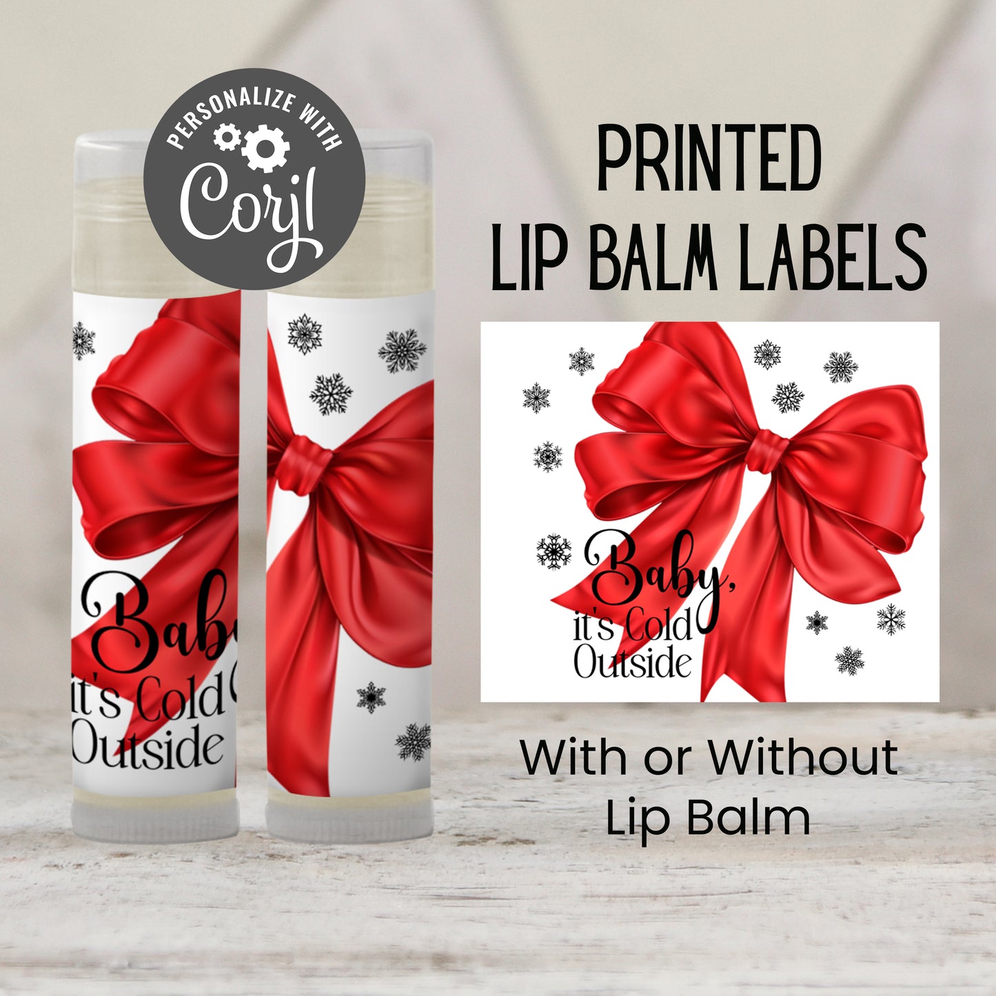 Baby It’s Cold Outside Favors | Chapstick Favor | Winter Baby Shower Favor | Red Bow Christmas Party Favor | Holiday Bridal Shower, 3403