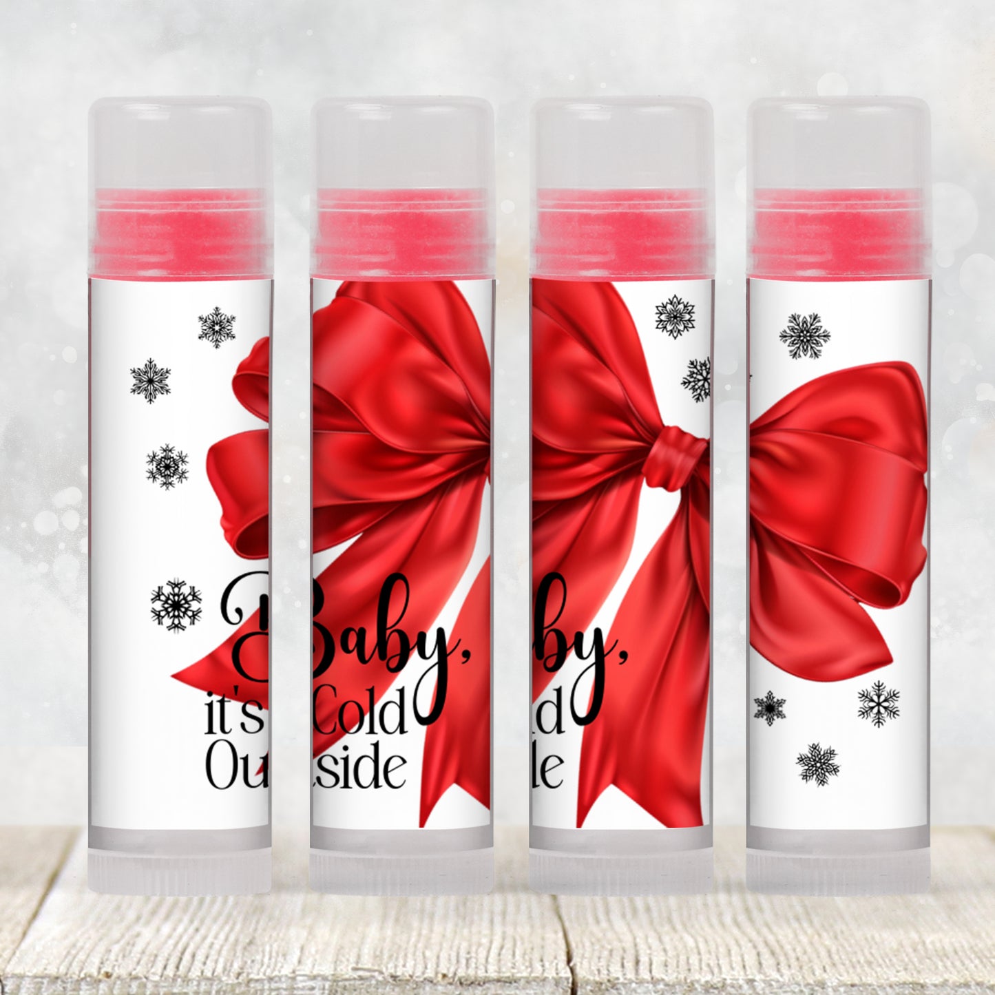 Baby It’s Cold Outside Lip Balm Label Template: Christmas Baby Shower, Winter Favor