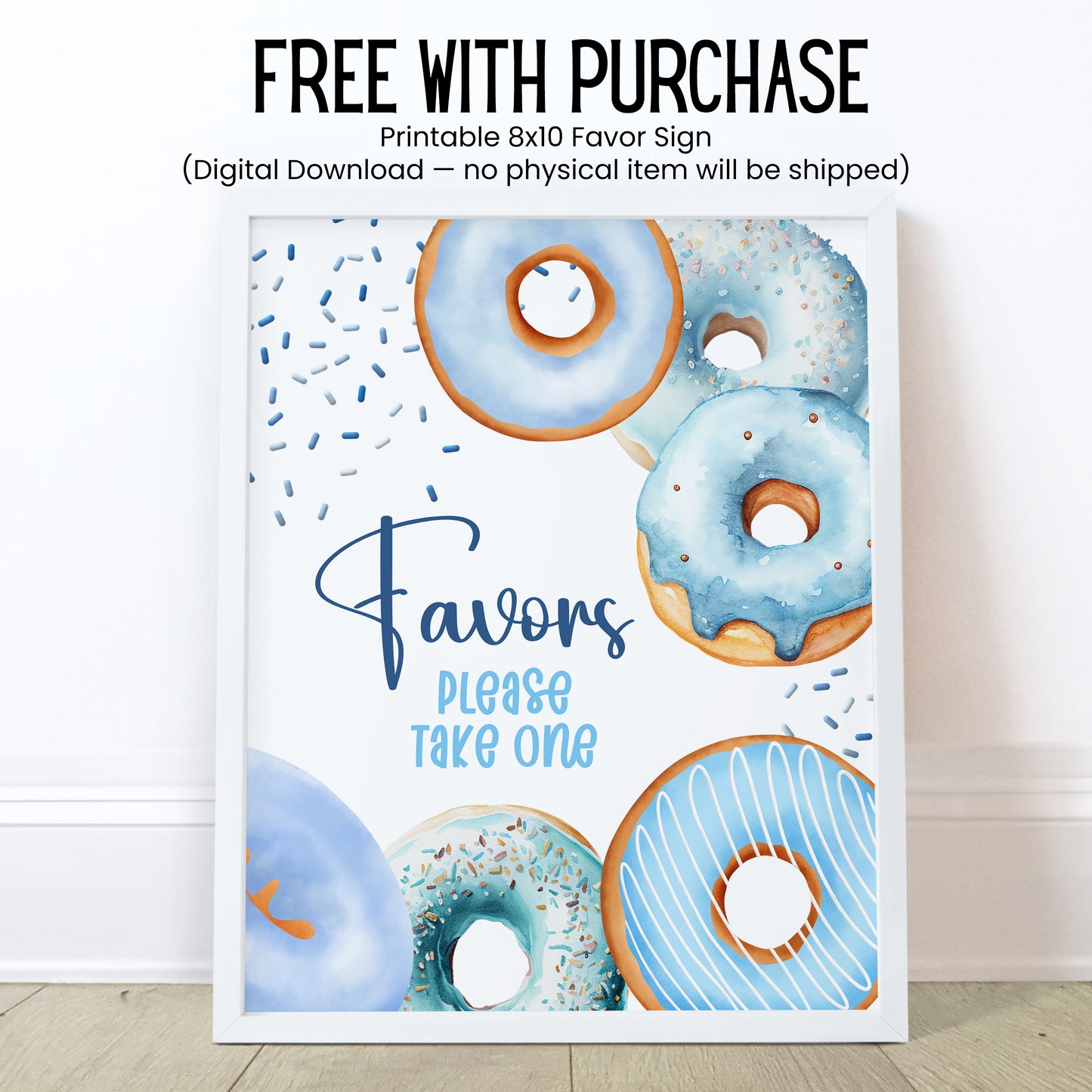 Blue Donuts Baby Sprinkle Favors, Boy Donuts Baby Shower Chapstick Party Favor, Sprinkled with Love Shower, Donuts Baby Shower 3602